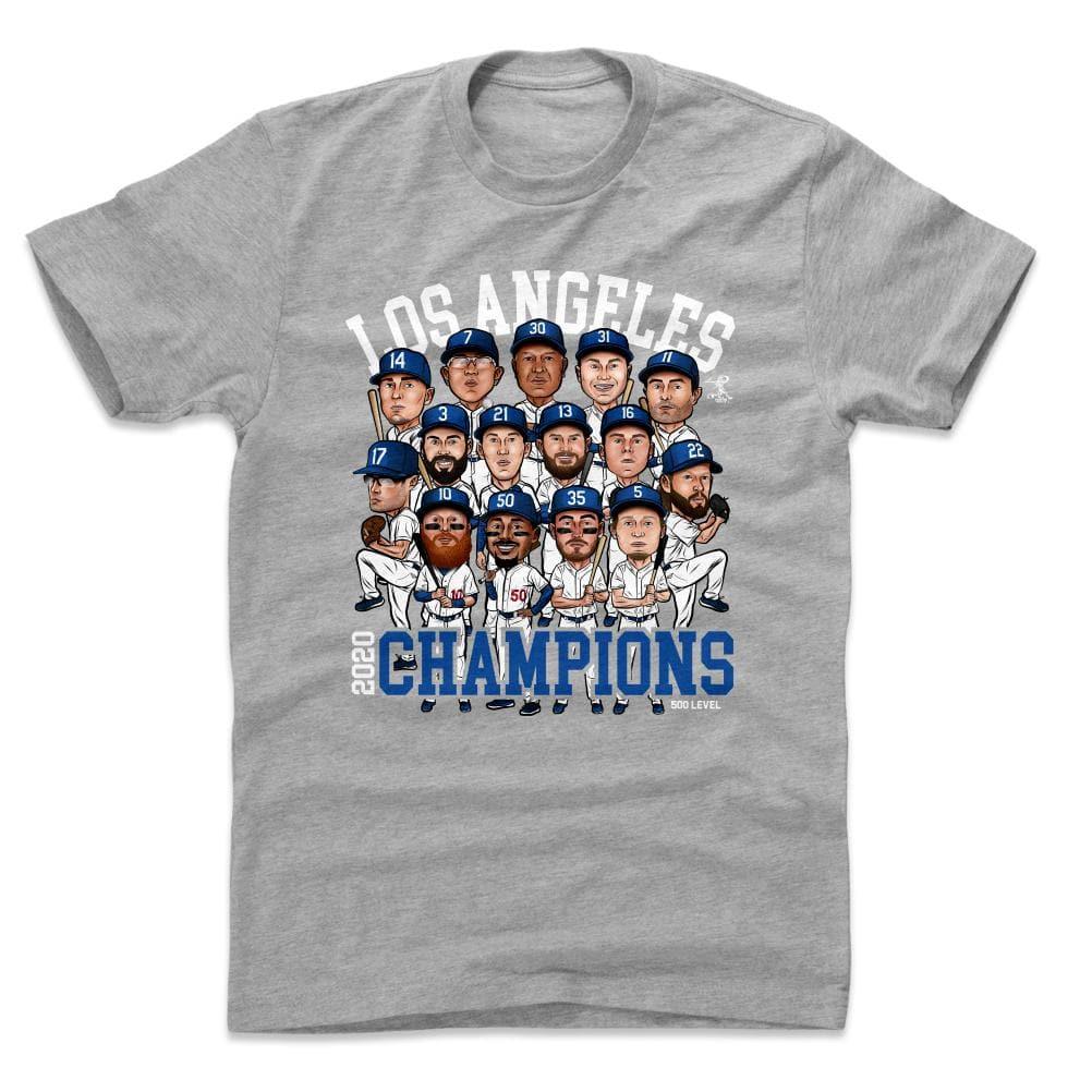 Los Angeles Dodgers 500 Level MLB 2020 Champions Team T-Shirt - Grey