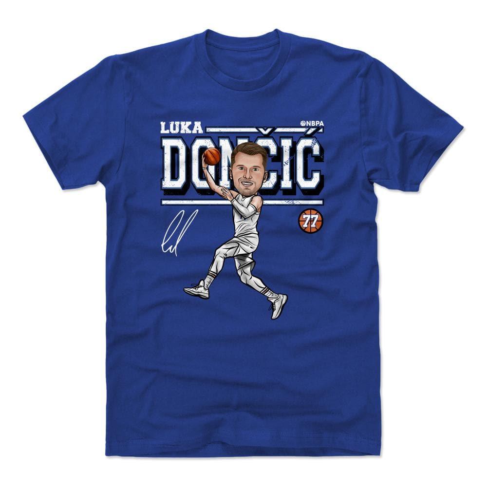 Luka Doncic Dallas Mavericks 500 Level NBA Cartoon T-Shirt - Blue