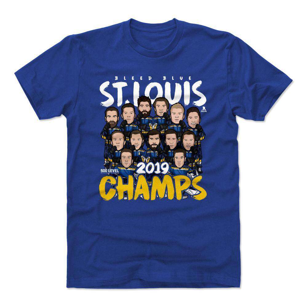 St Louis Blues 500 Level NHL 2019 Stanley Cup Champs T-Shirt - Blue