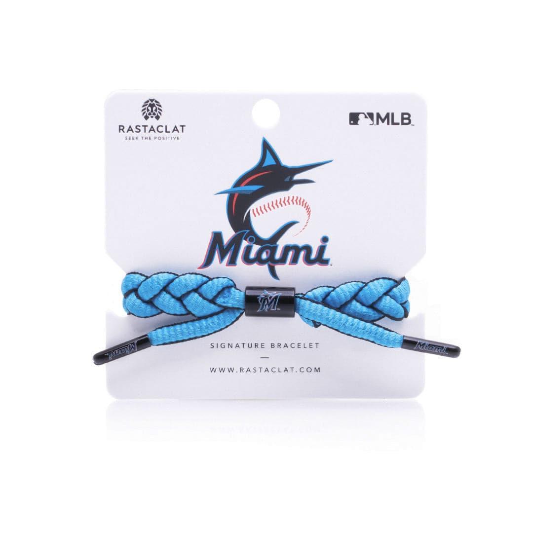 Miami Marlins Rastaclat MLB Braided Bracelet - Blue/Black