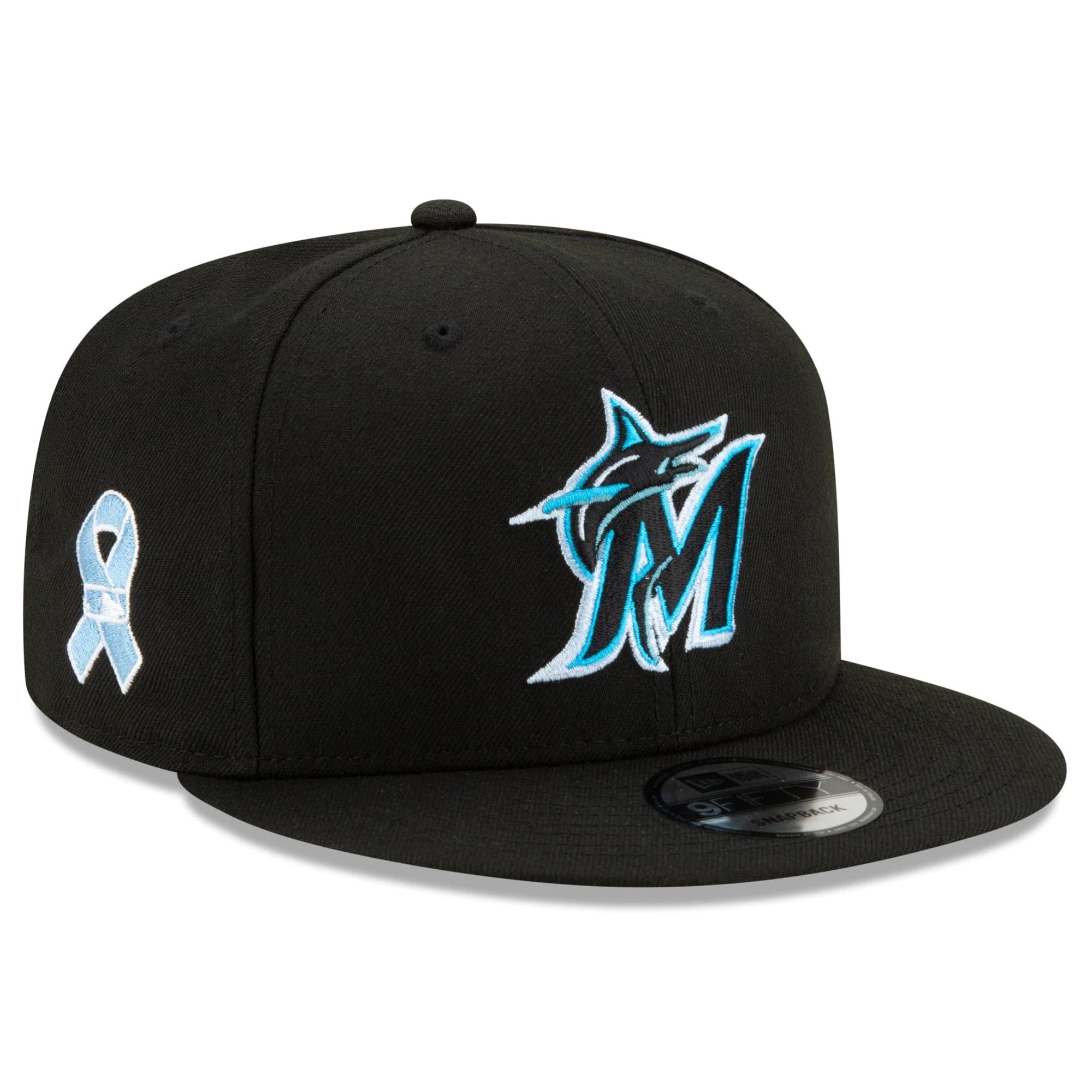 Miami Marlins New Era MLB 2021 Fathers Day 9FIFTY Snapback Hat - Black