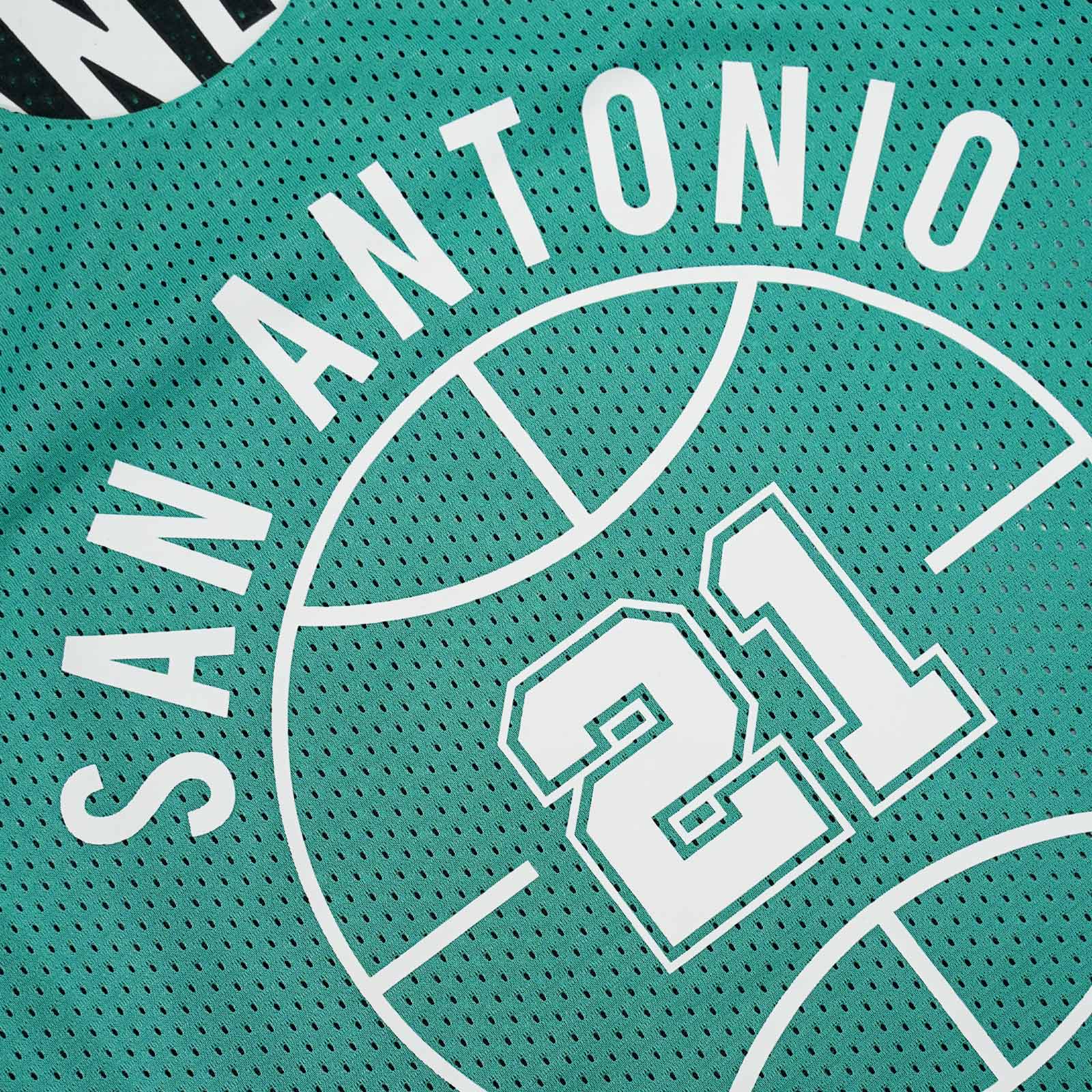 Tim Duncan San Antonio Spurs Mitchell & Ness NBA Reversible Mesh Tank - Black/Teal