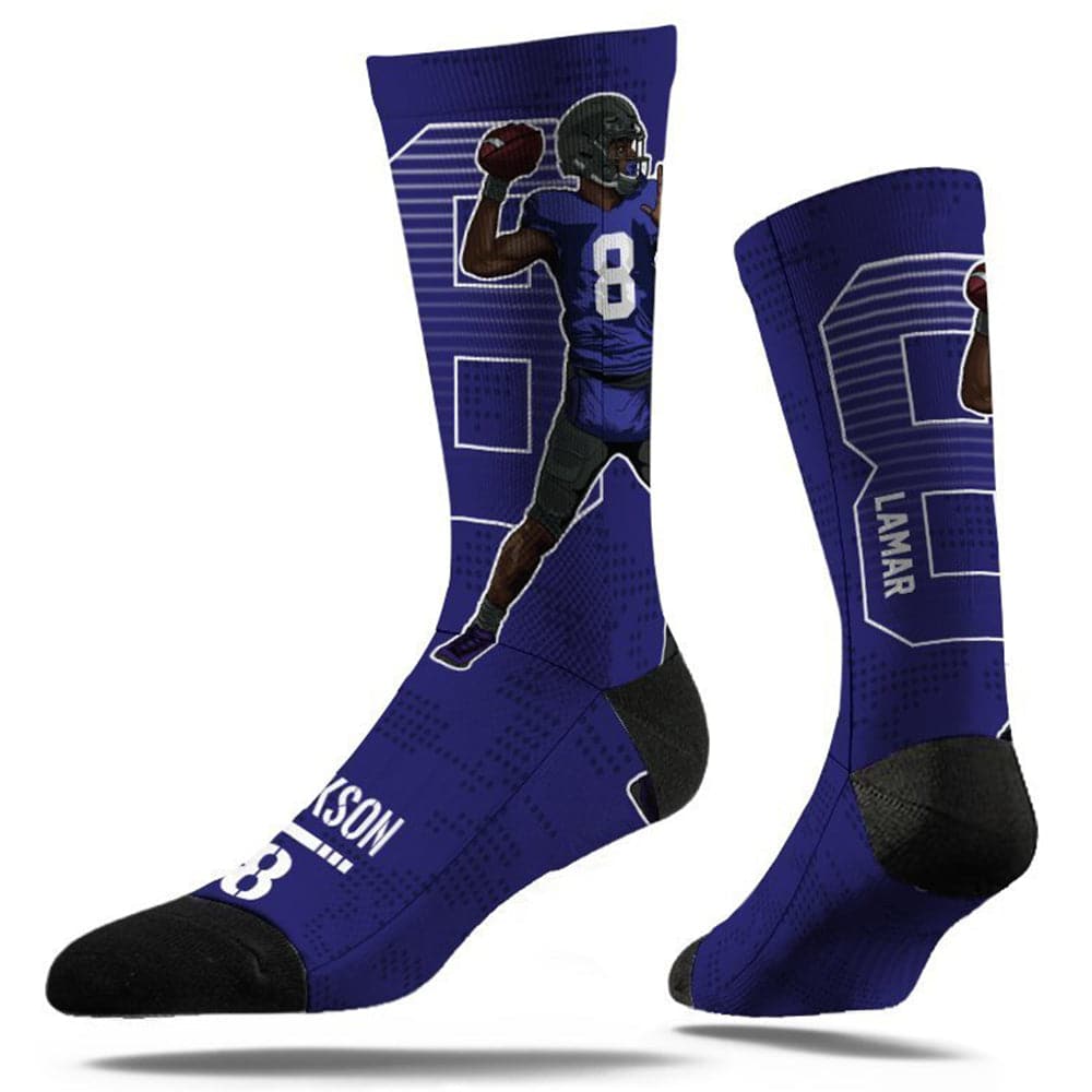 Lamar Jackson Baltimore Ravens Strideline NFL Action Classic Crew Socks - Purple