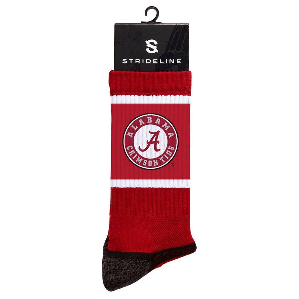 Alabama Crimson Tide Strideline NCAA Team Stripe Premium Crew Socks - Crimson