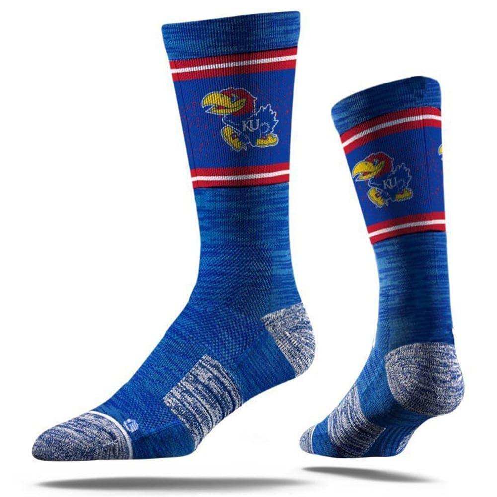 Kansas Jayhawks Strideline NCAA Team Stripe Classic Crew Socks - Blue