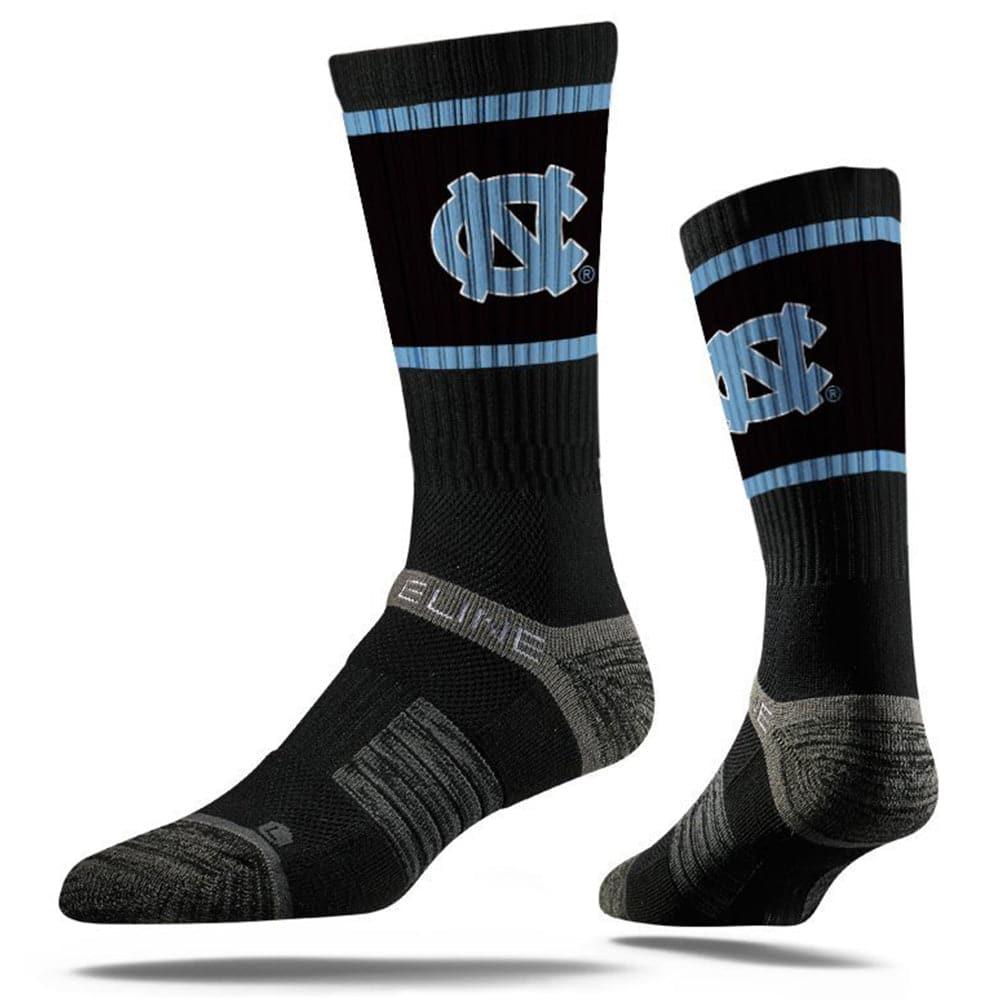 North Carolina Tar Heels Strideline NCAA Team Stripe Premium Crew Socks - Black