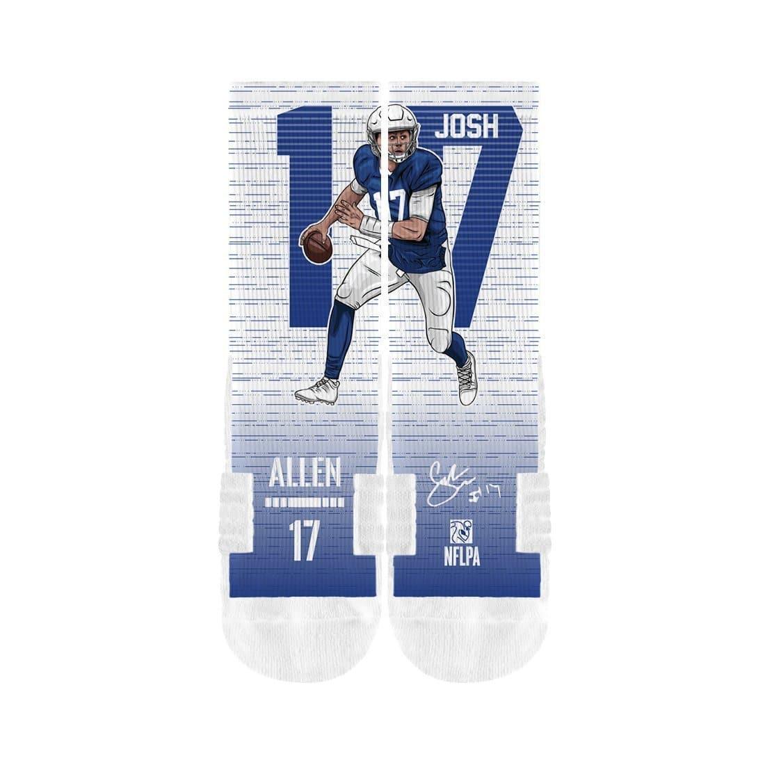 Josh Allen Buffalo Bills Strideline NFL Scramble Premium Crew Socks - White