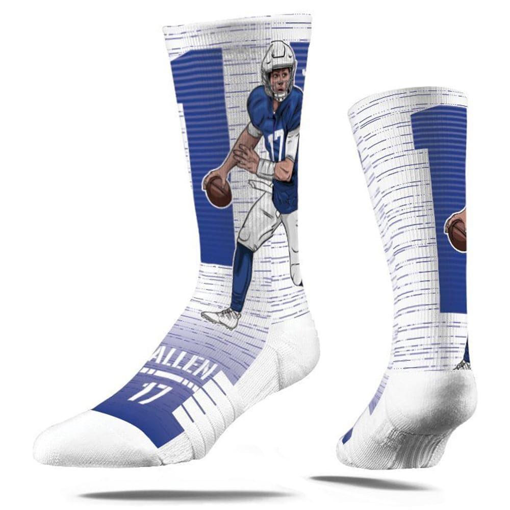 Josh Allen Buffalo Bills Strideline NFL Scramble Premium Crew Socks - White