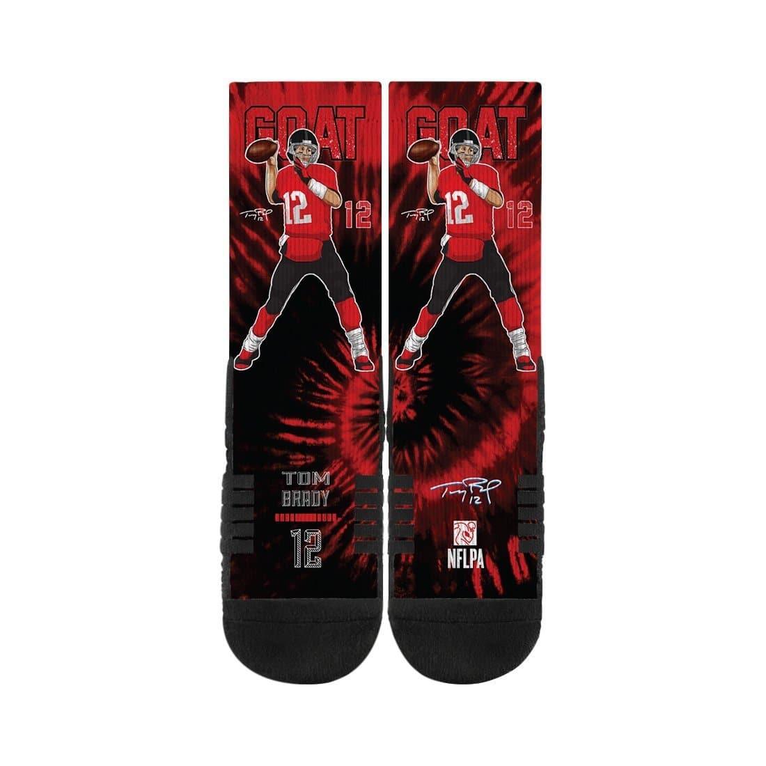 Tom Brady Tampa Bay Buccaneers Strideline NFL Tie Dye Premium Crew Socks - Black