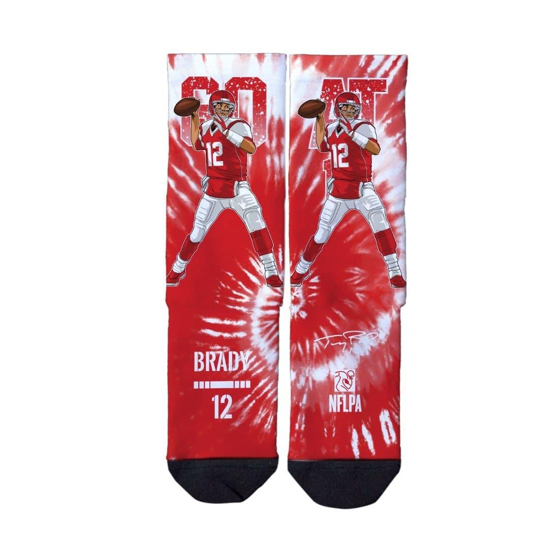 Tom Brady Tampa Bay Buccaneers Strideline NFL Tie Dye Classic Crew Socks - Red