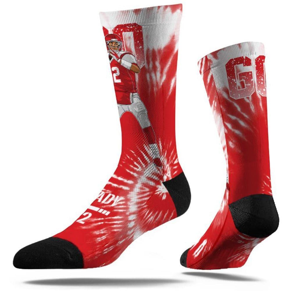 Tom Brady Tampa Bay Buccaneers Strideline NFL Tie Dye Classic Crew Socks - Red