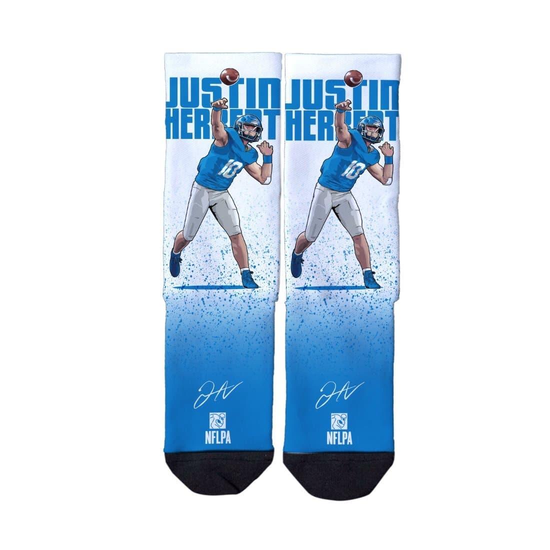 Justin Herbert Los Angeles Chargers Strideline NFL Action Classic Crew Socks - White