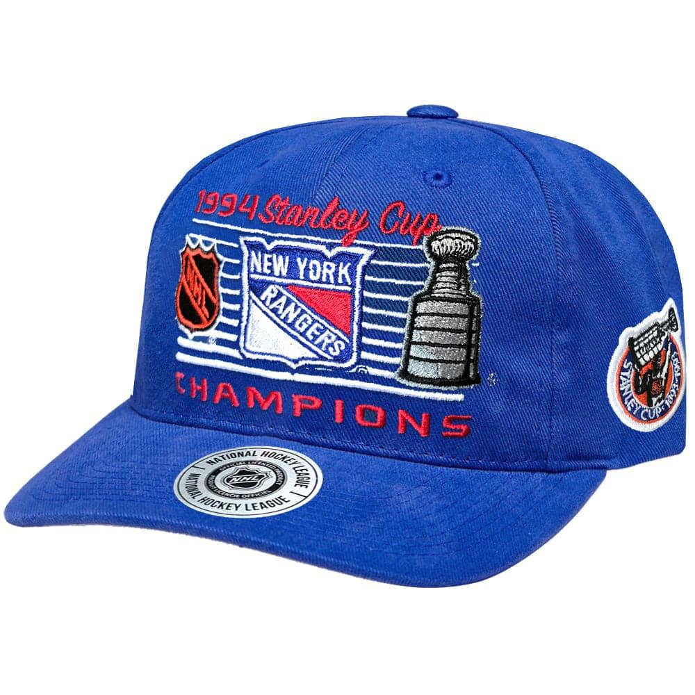 New York Rangers NHL Finals Champs Pre-Curved Brushed Deadstock Snapback Hat - Blue