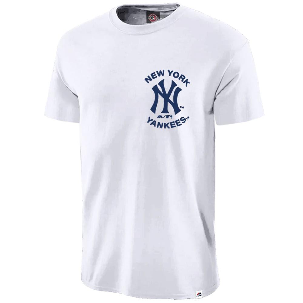 New York Yankees Majestic MLB Away Logo T-Shirt - White