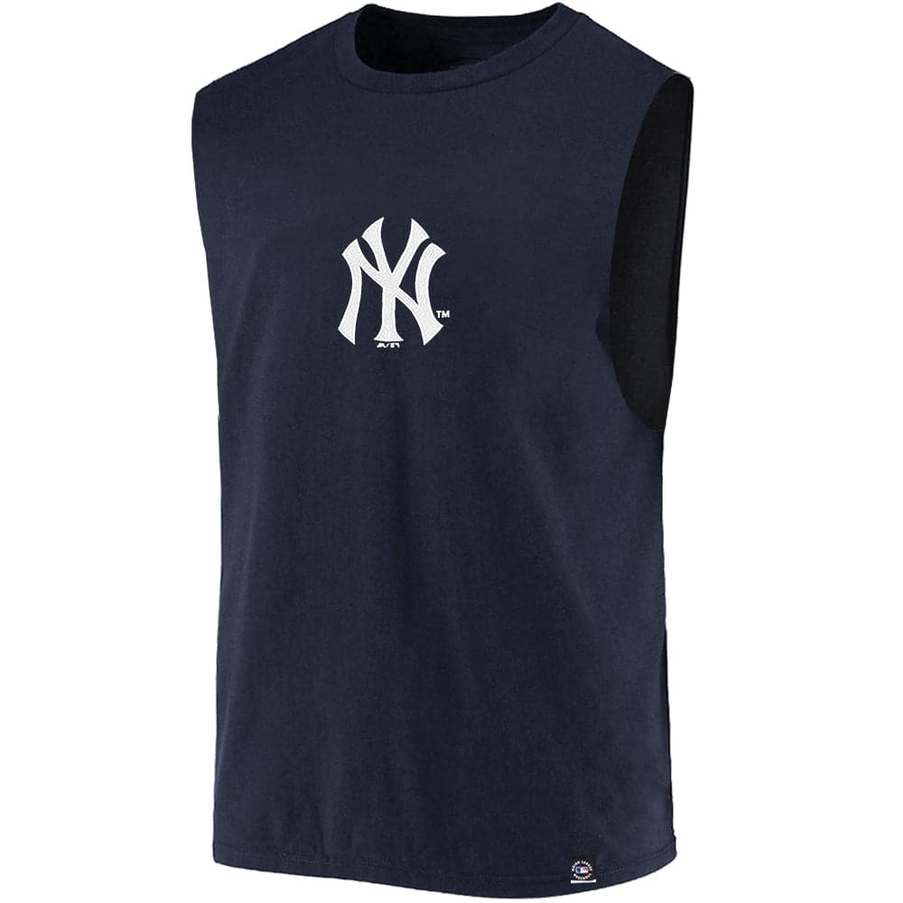 New York Yankees Majestic MLB Bailey Sleeveless Muscle T-Shirt - Navy