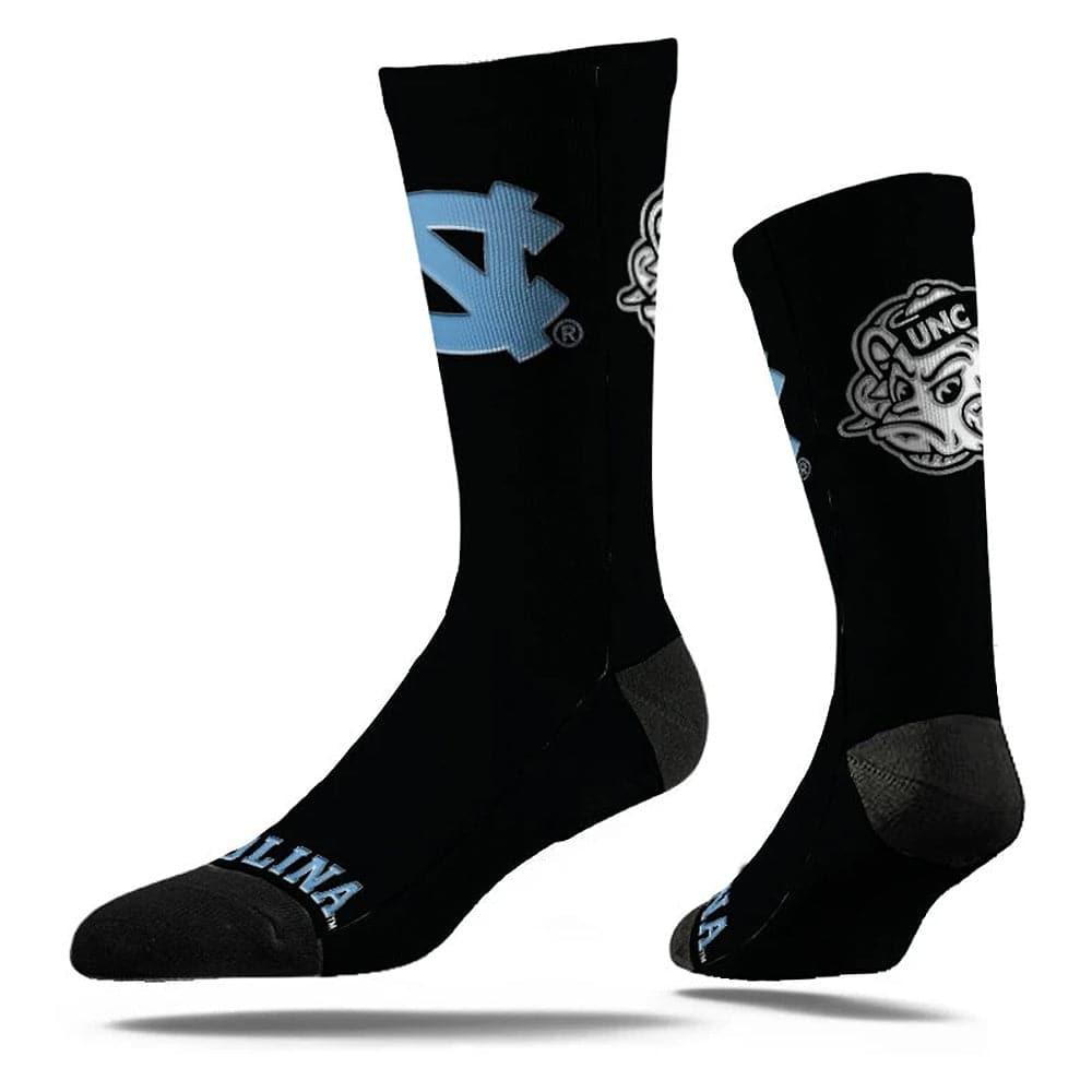 North Carolina Tar Heels Strideline NCAA Team Chrome Classic Crew Socks - Black