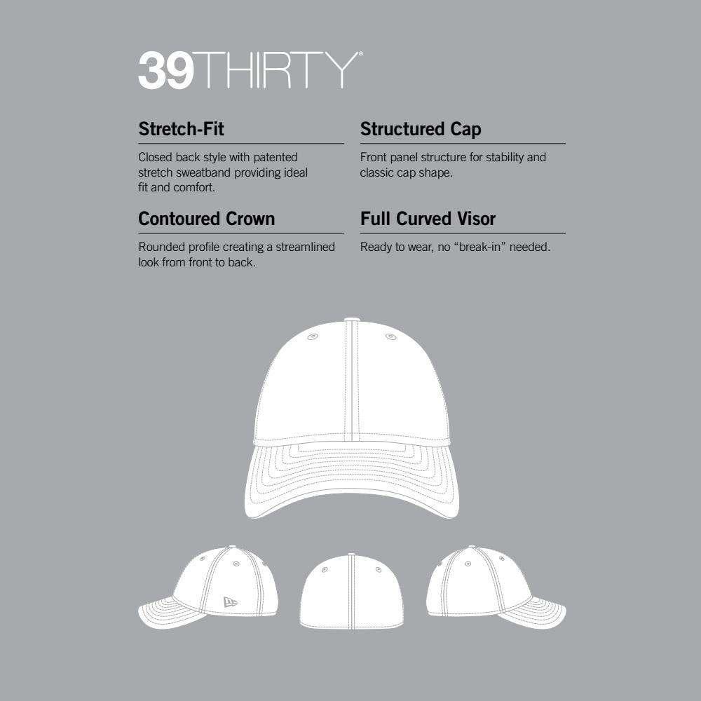 Washington Nationals New Era MLB Black & White 39THIRTY Curve Hat