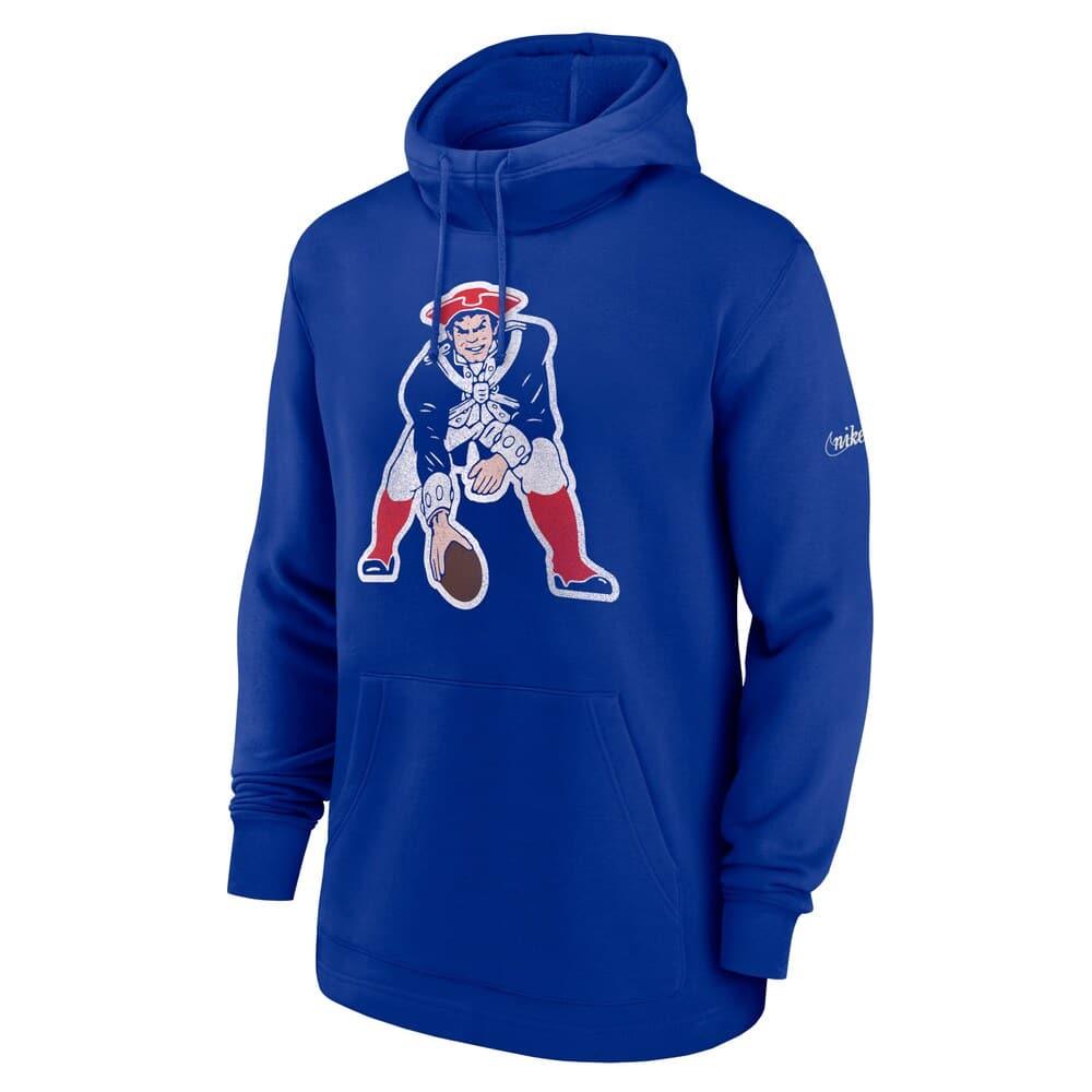 New England Patriots Nike NFL Historic Logo Fleece Hoodie Jumper - Blue