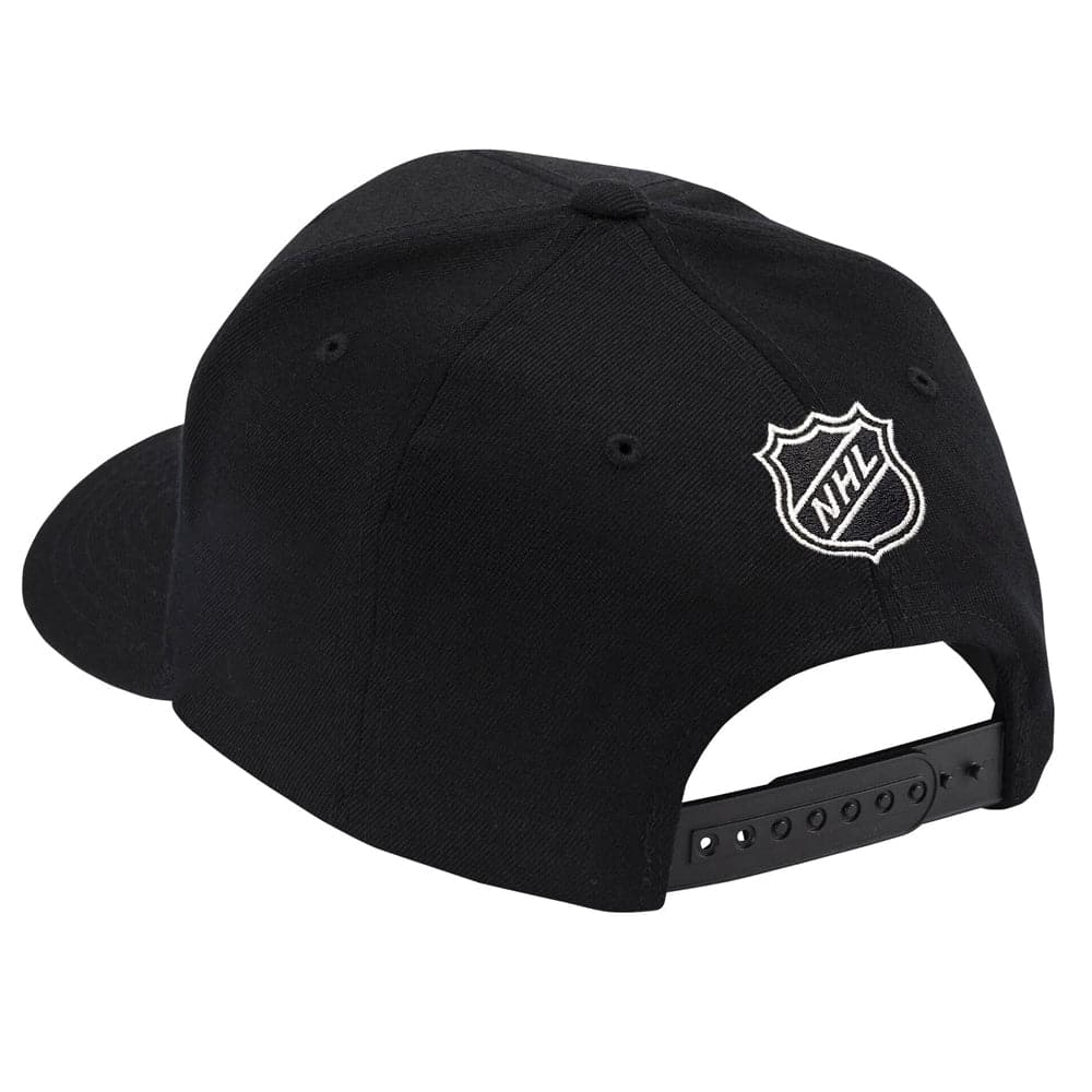 Anaheim Mighty Ducks NHL Gold Enamel Logo 110 Curve Snapback Hat - Black