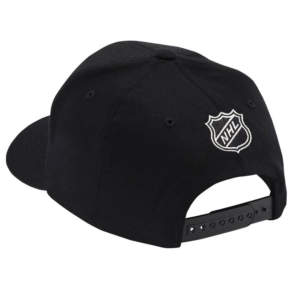Chicago Blackhawks NHL Team Arch Brushed Pro Crown Curved Snapback Hat - Black