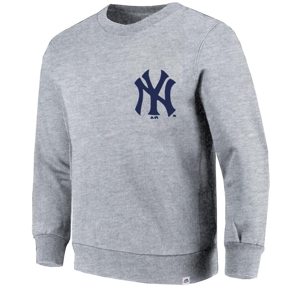 New York Yankees Majestic MLB Pattison Crew Jumper - Grey Marle