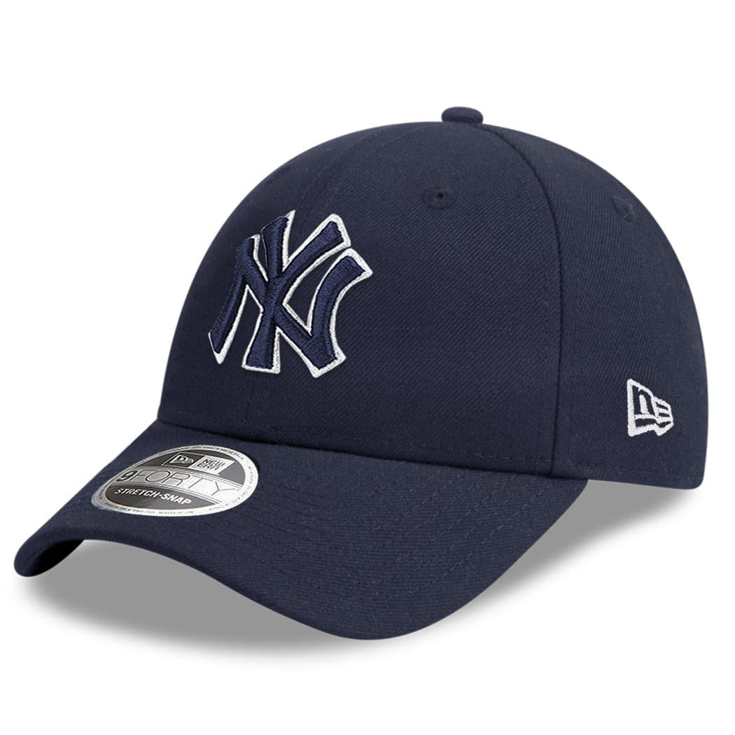 New York Yankees New Era MLB Borderline 9FORTY Stretch Snap Curve Snapback Hat - Navy