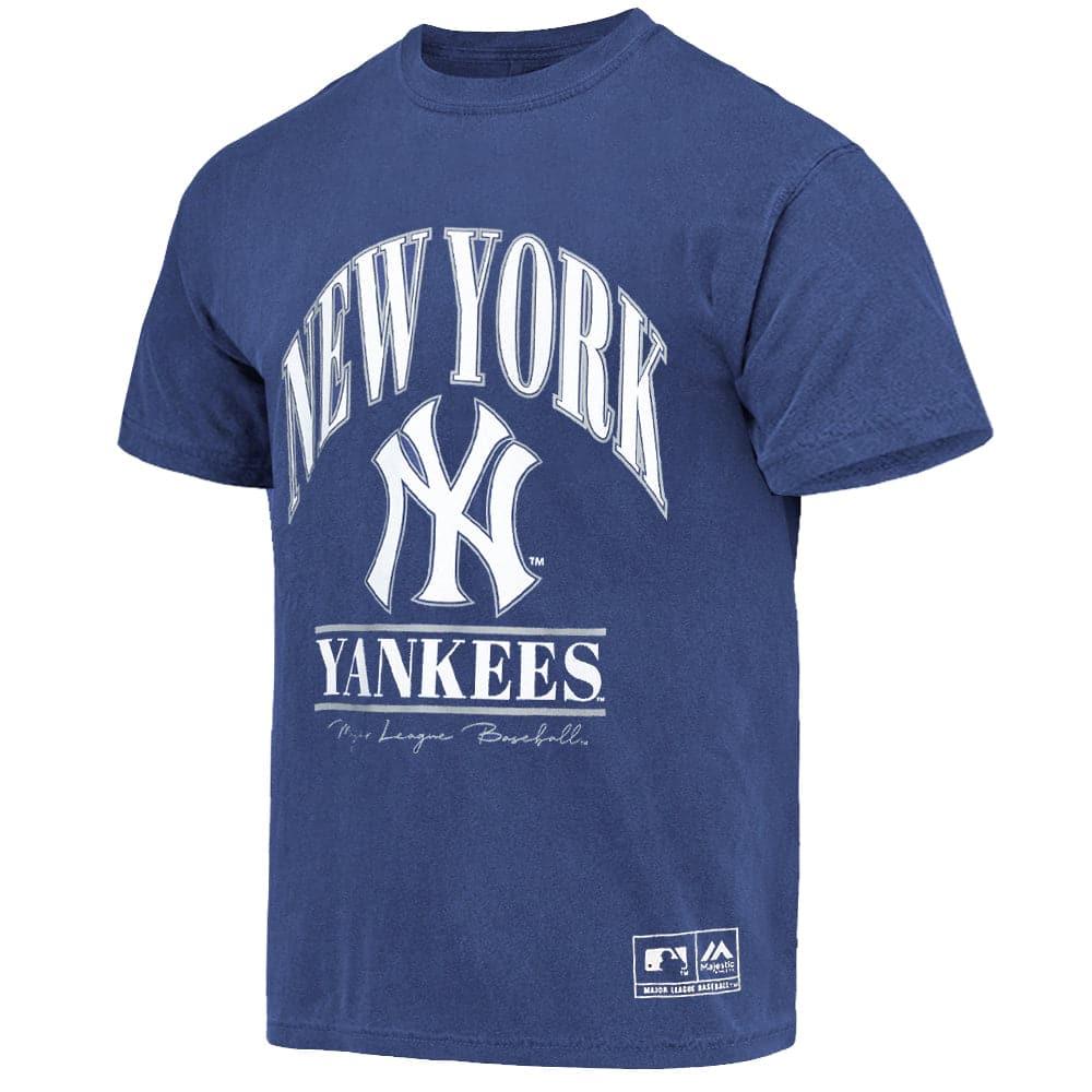 New York Yankees Majestic MLB Arch Vintage T-Shirt - Faded Navy