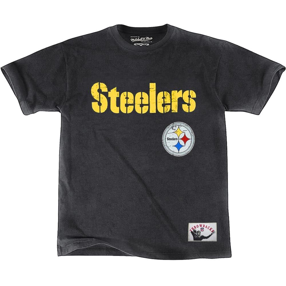 Pittsburgh Steelers Mitchell & Ness NFL Vintage Team T-Shirt - Faded Black