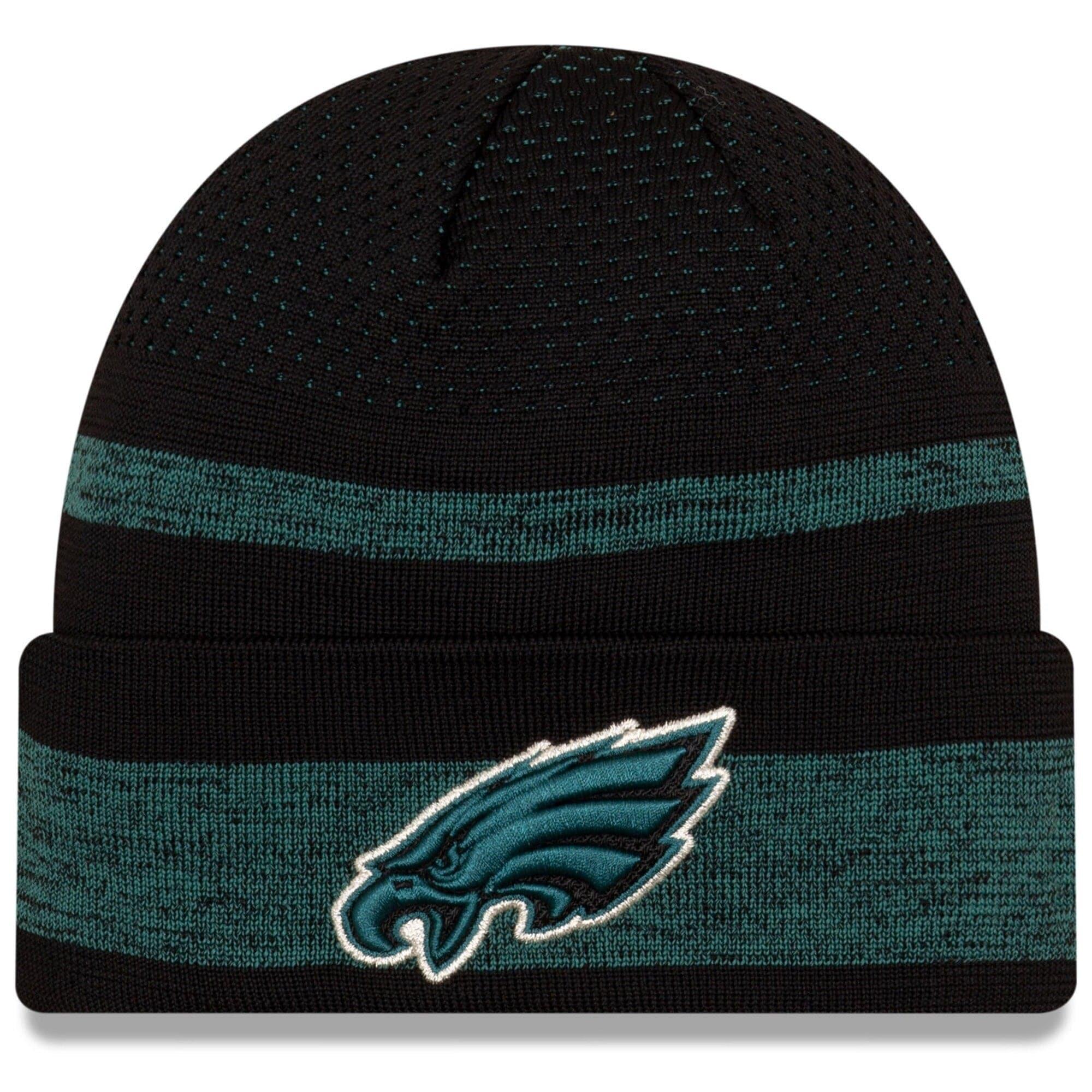 Philadelphia Eagles New Era NFL 2021 Sideline Performance Tech Cuff Beanie - Black