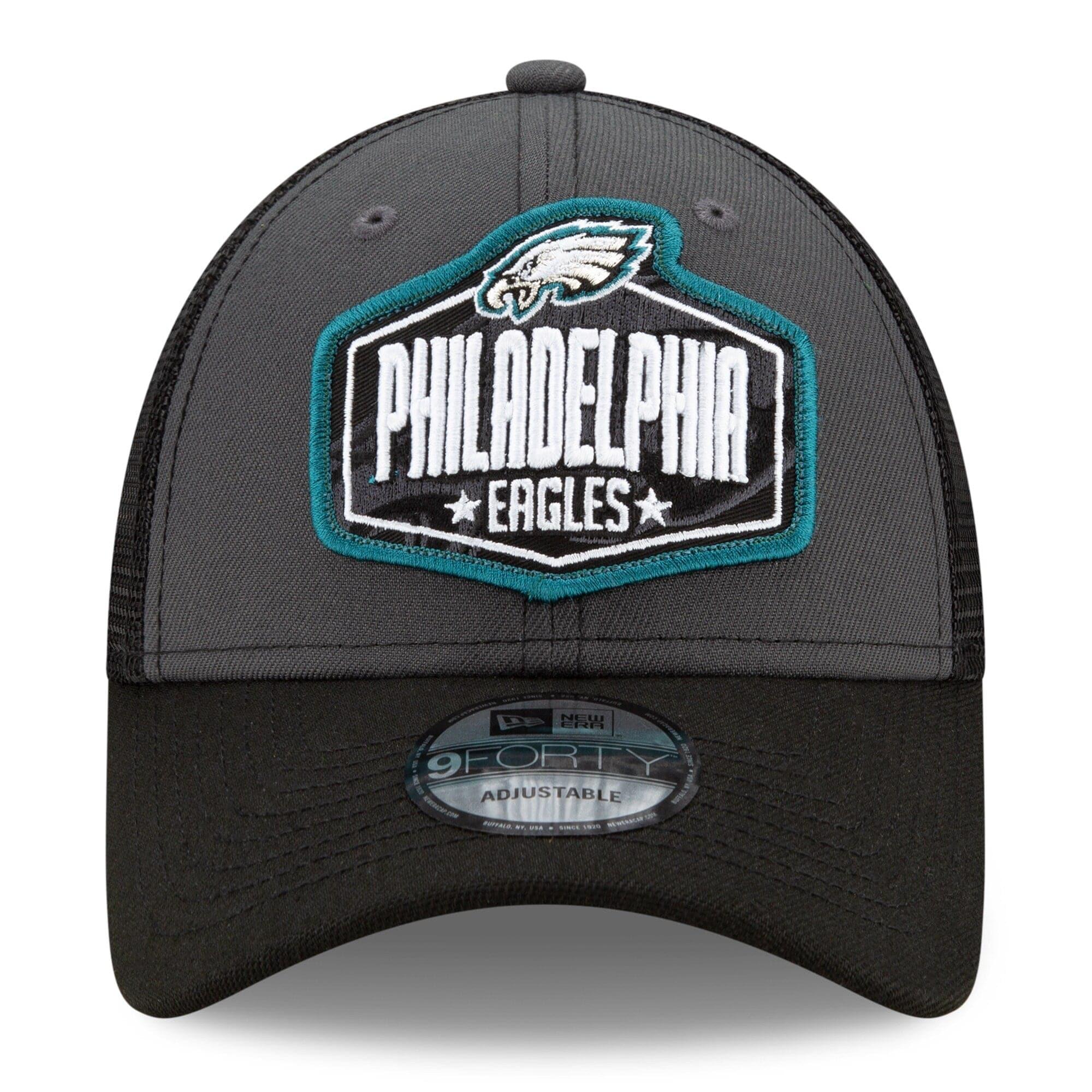 Philadelphia Eagles New Era 2021 NFL Draft 9FORTY Snapback Curve Hat - Graphite