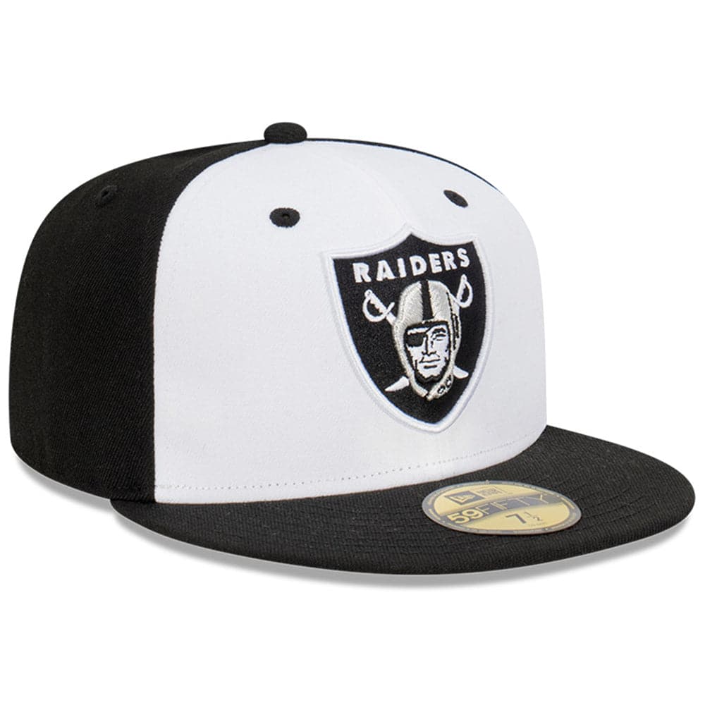 Las Vegas Raiders New Era NFL Blockout 59FIFTY Fitted Hat - White