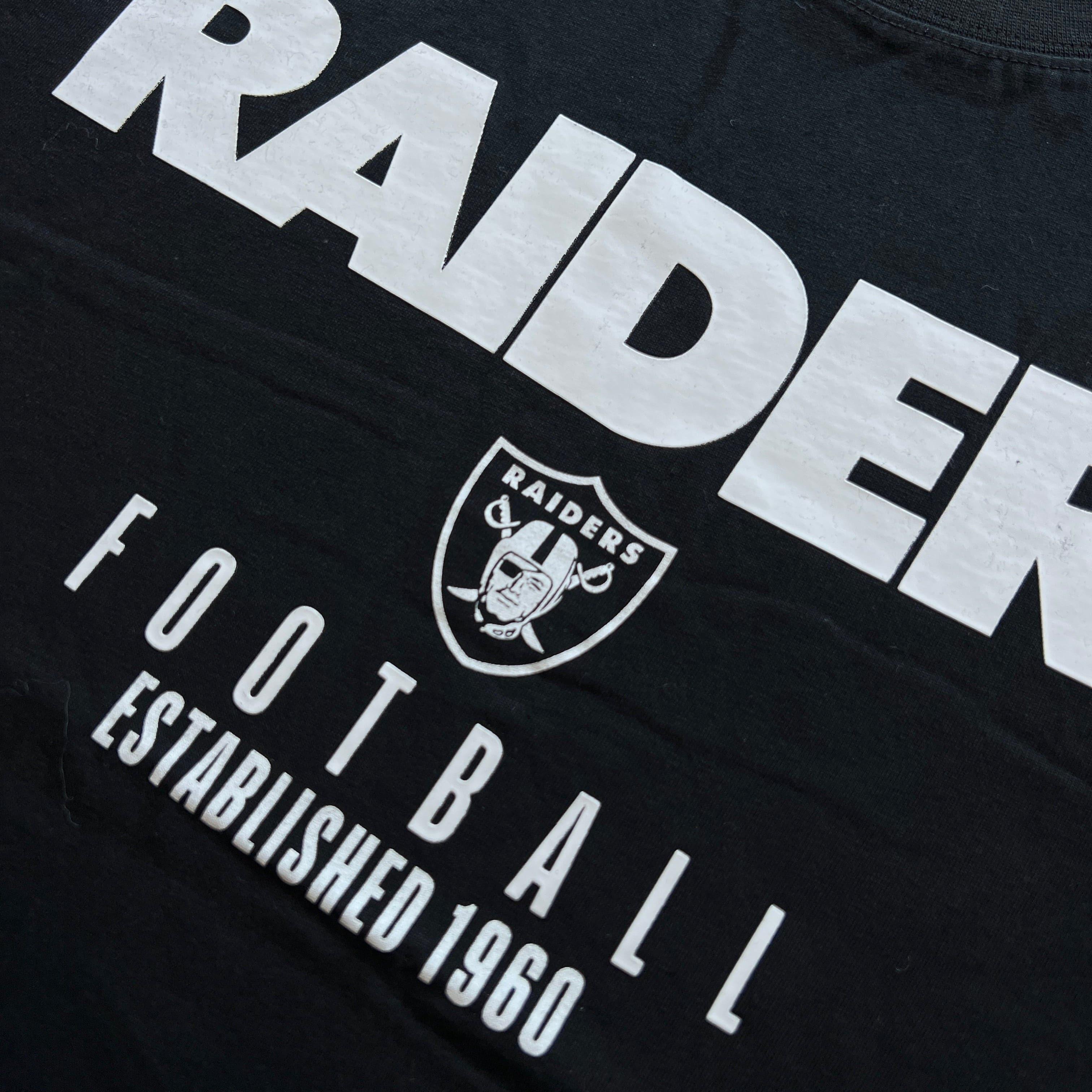 Las Vegas Raiders NFL Stripe Stack Vintage T-Shirt- Faded Black