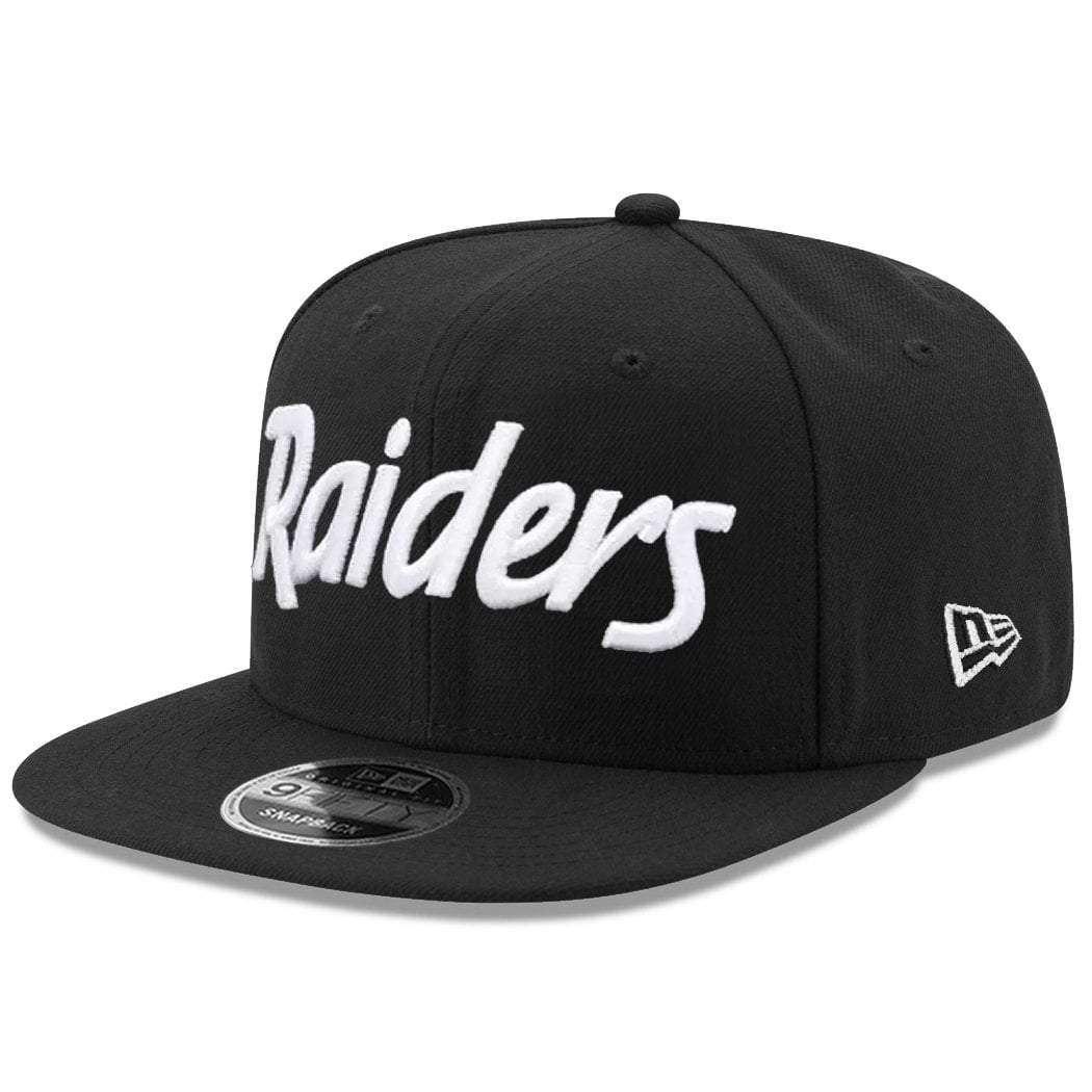 Oakland Raiders New Era NFL Black & White Script OF 9FIFTY Snapback Hat