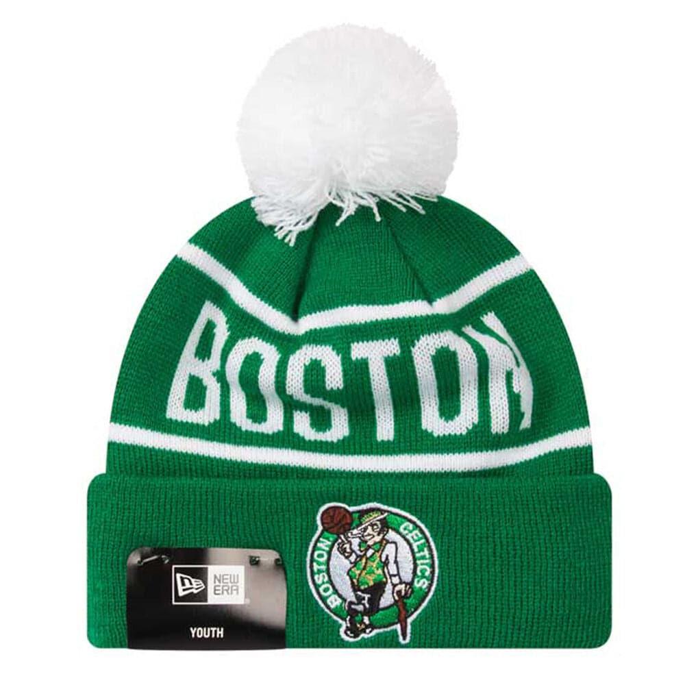 Youths Boston Celtics New Era NBA Team On Fire Knit Beanie - Green