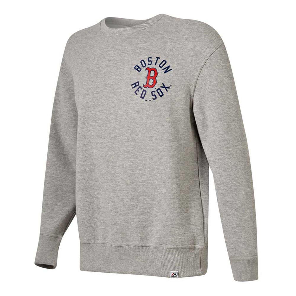Boston Red Sox Majestic MLB Fingham Crew Jumper - Grey Marle