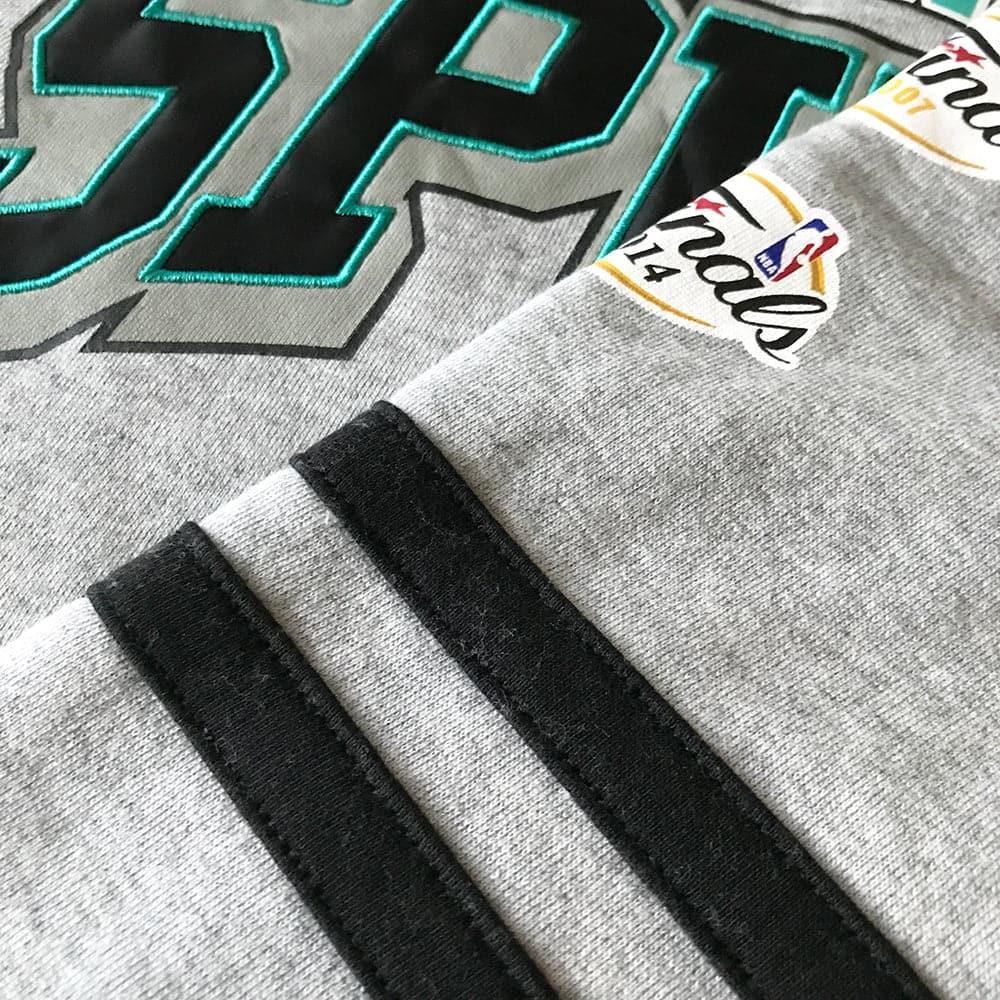 San Antonio Spurs Mitchell & Ness NBA All Over Champs Premium Crew Jumper - Grey