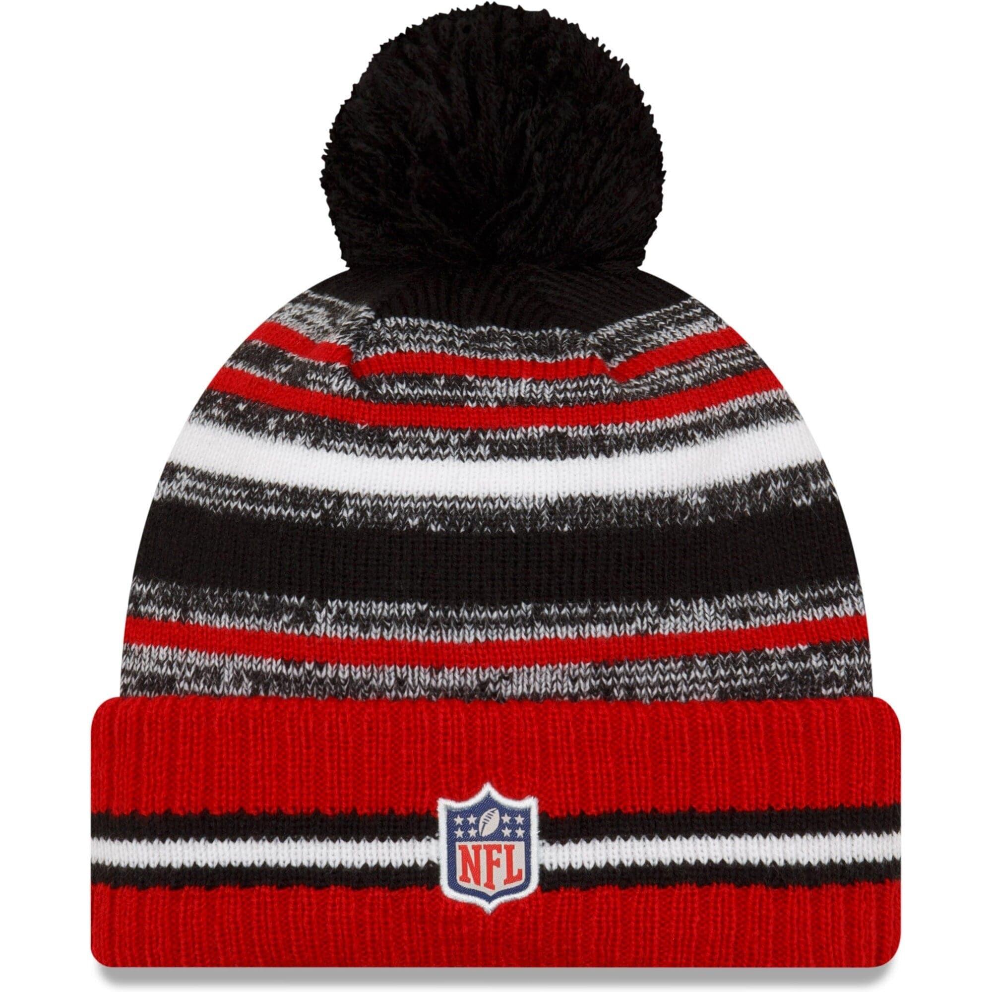 San Francisco 49ers New Era NFL 2021 Sideline Team Pom Knit Beanie - Red