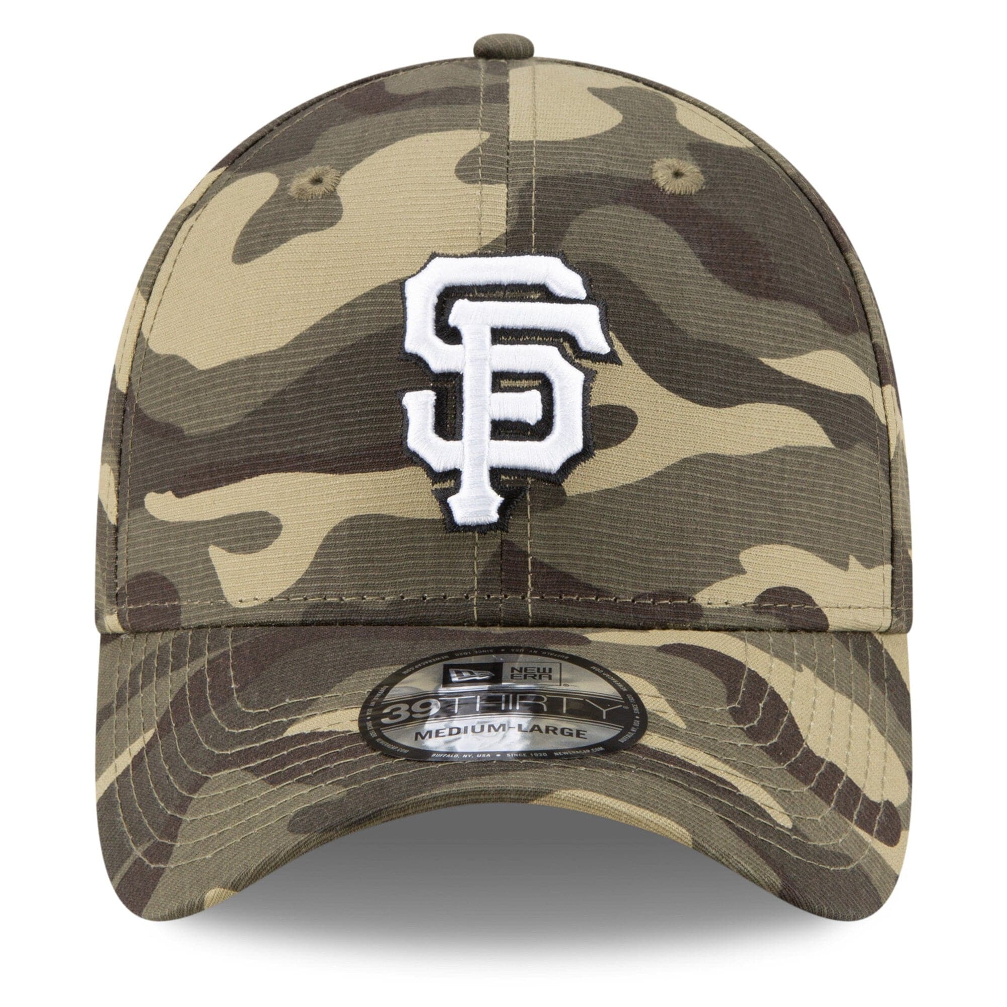 San Francisco Giants New Era MLB 2021 Armed Forces 39THIRTY Flex Fit Curve Hat - Camo