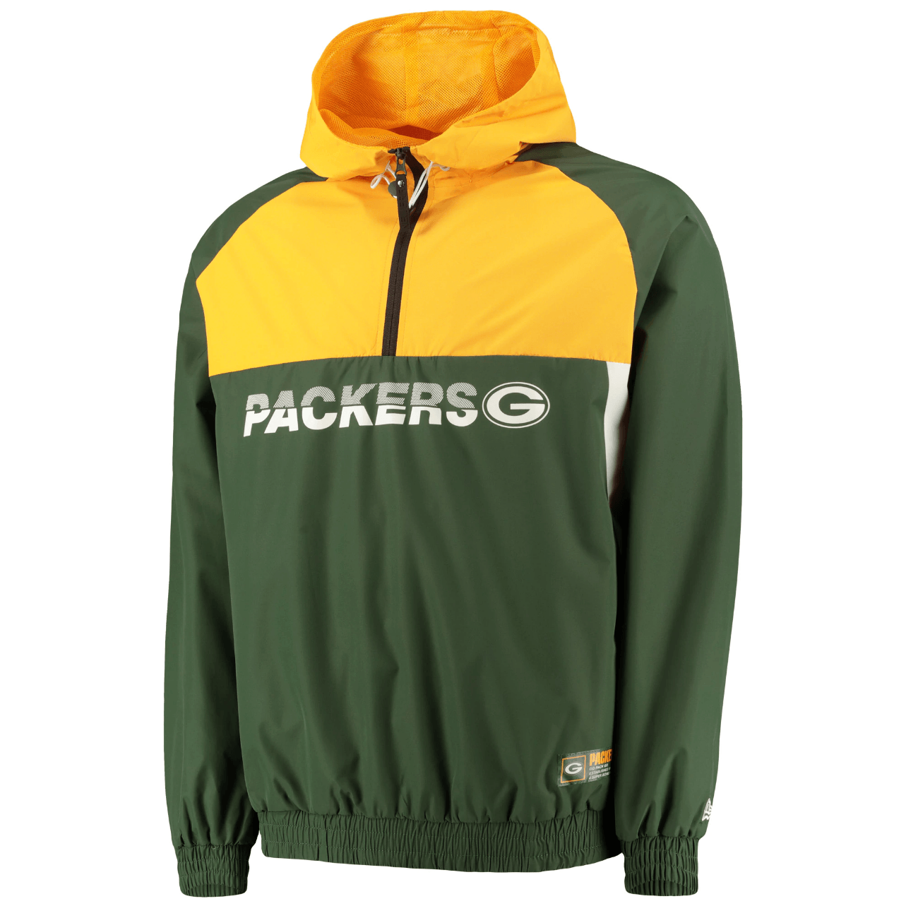 Green Bay Packers New Era NFL Colour Block Hooded Windbreaker Jacket - Green