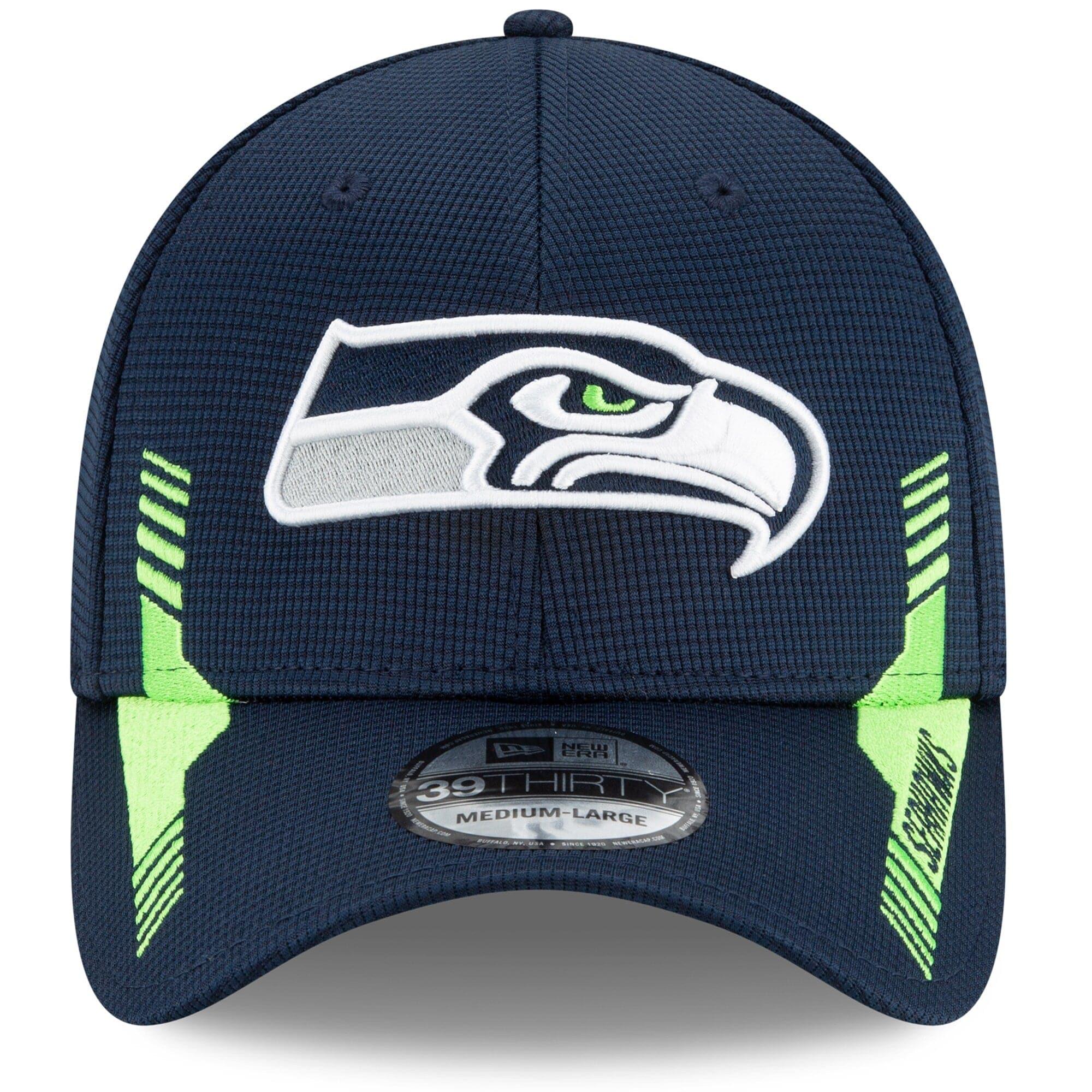 Seattle Seahawks New Era NFL 2021 Sideline Home 39THIRTY Flex Fit Hat - Navy