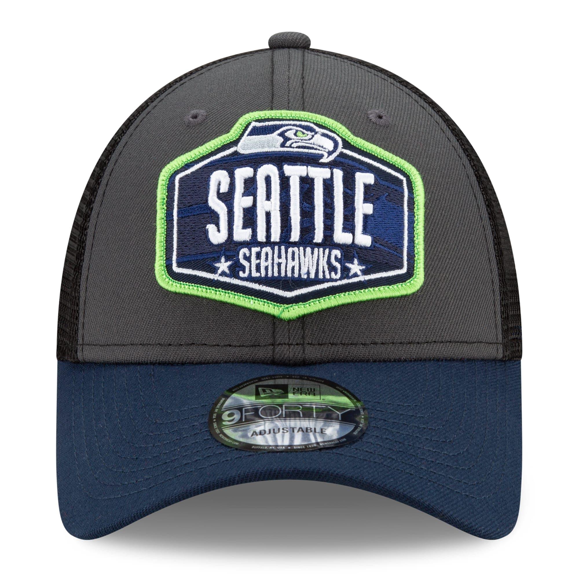 Seattle Seahawks New Era 2021 NFL Draft 9FORTY Snapback Curve Hat - Graphite