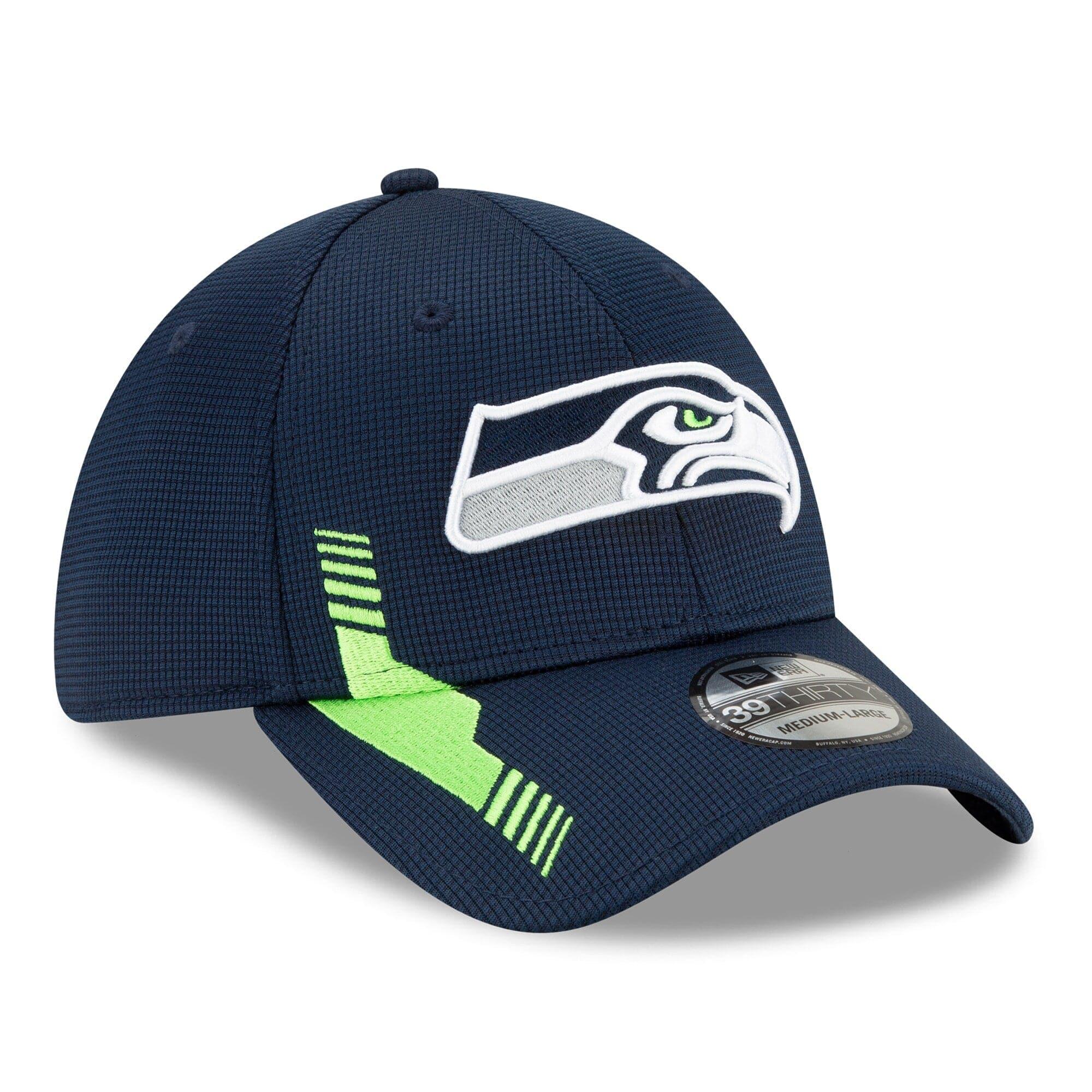 Seattle Seahawks New Era NFL 2021 Sideline Home 39THIRTY Flex Fit Hat - Navy