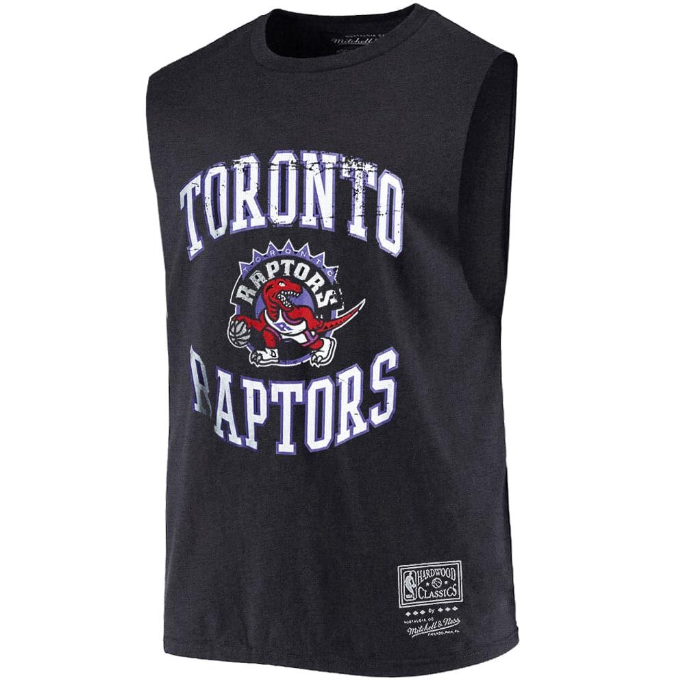 Toronto Raptors Mitchell & Ness NBA Crest Vintage Sleeveless Muscle T-Shirt - Black