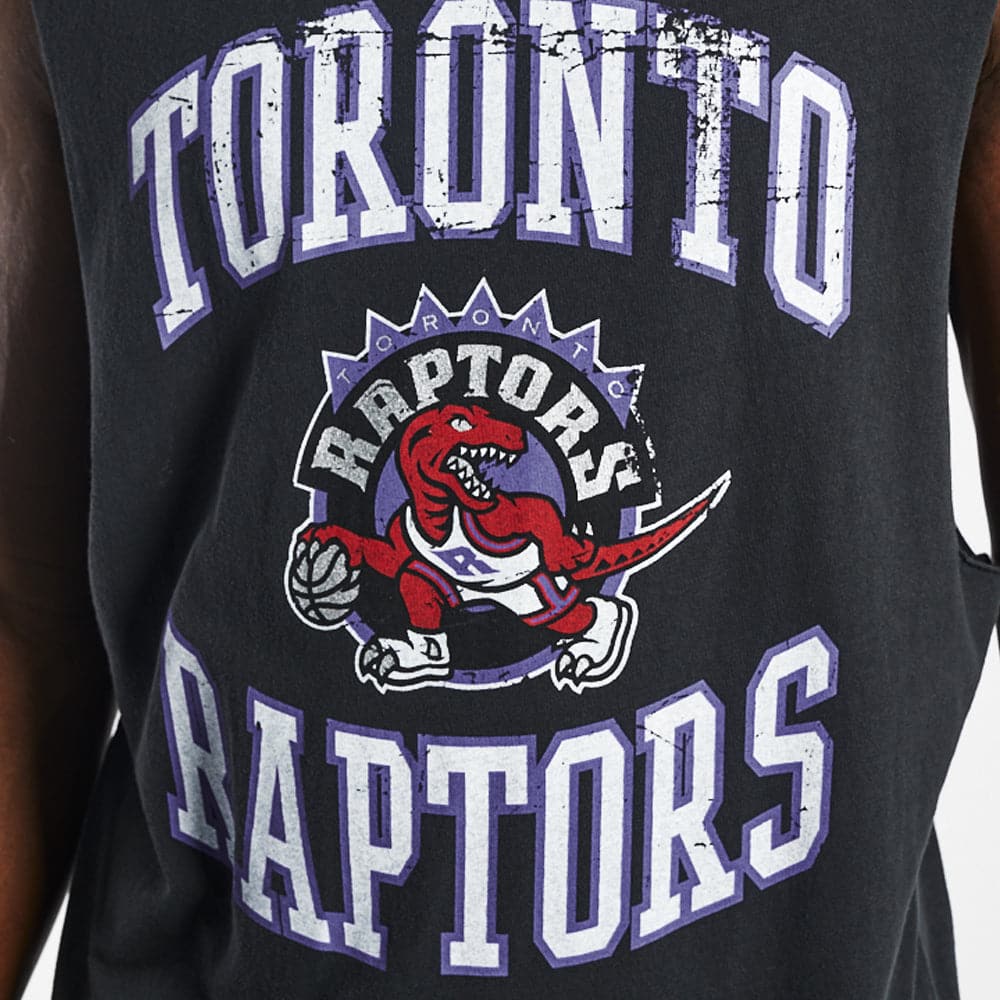 Toronto Raptors Mitchell & Ness NBA Crest Vintage Sleeveless Muscle T-Shirt - Black