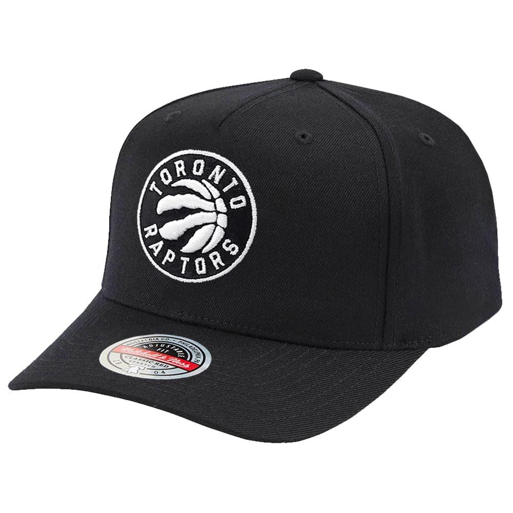 Toronto Raptors Mitchell & Ness NBA Black & White Classic Red Curve Snapback Hat