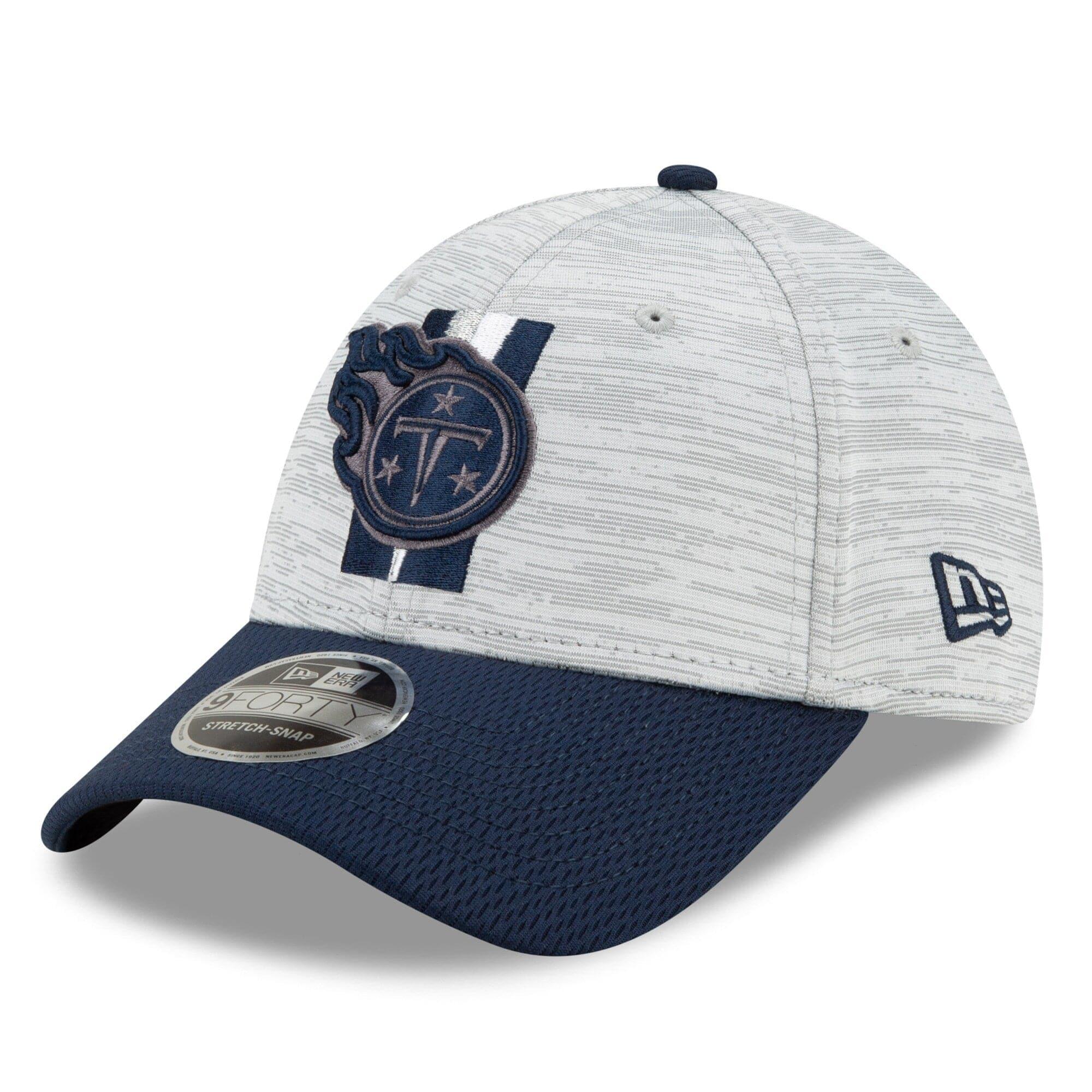 Tennessee Titans New Era NFL 2021 Training Camp 9FORTY Curve Stretch Snapback Hat - Grey