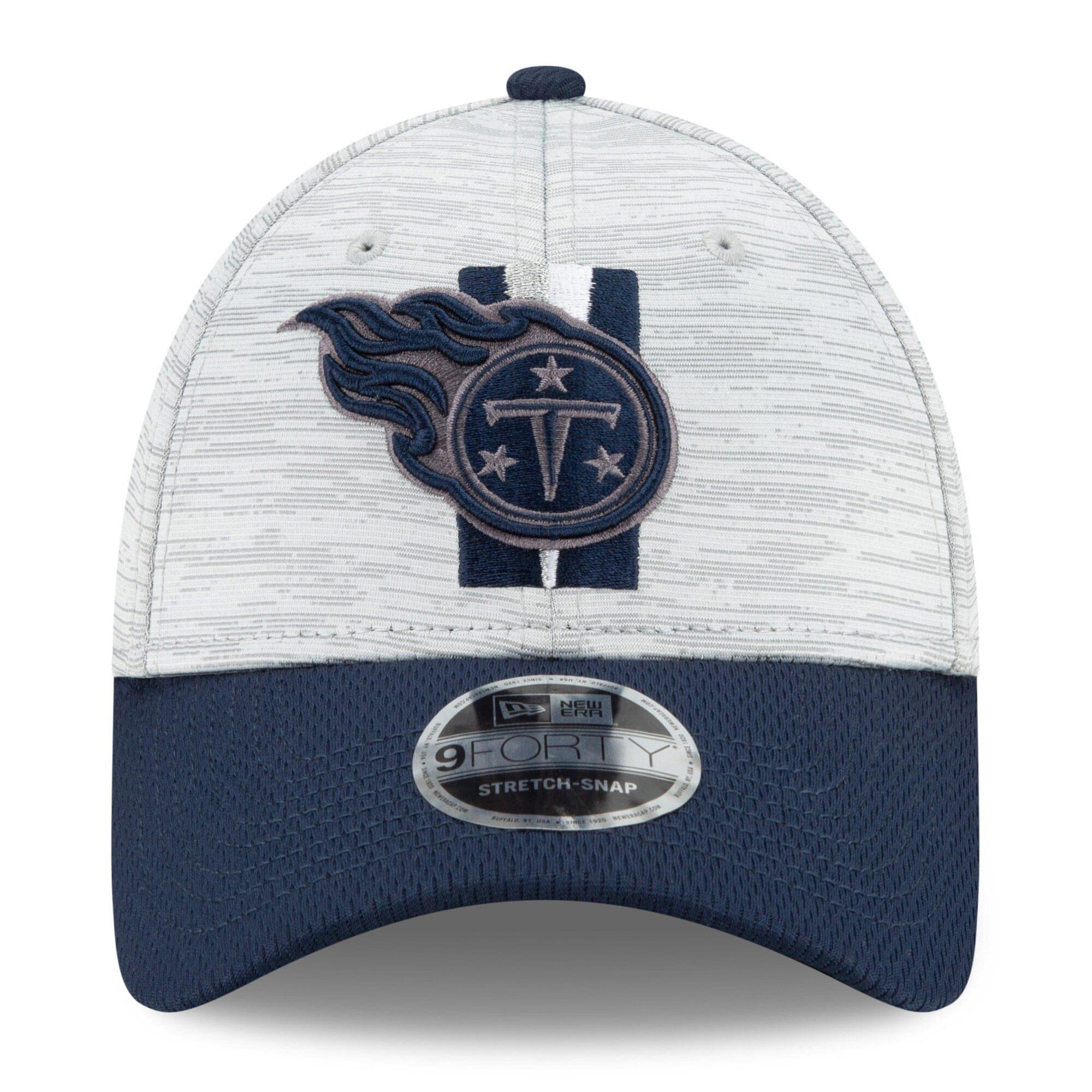Tennessee Titans New Era NFL 2021 Training Camp 9FORTY Curve Stretch Snapback Hat - Grey