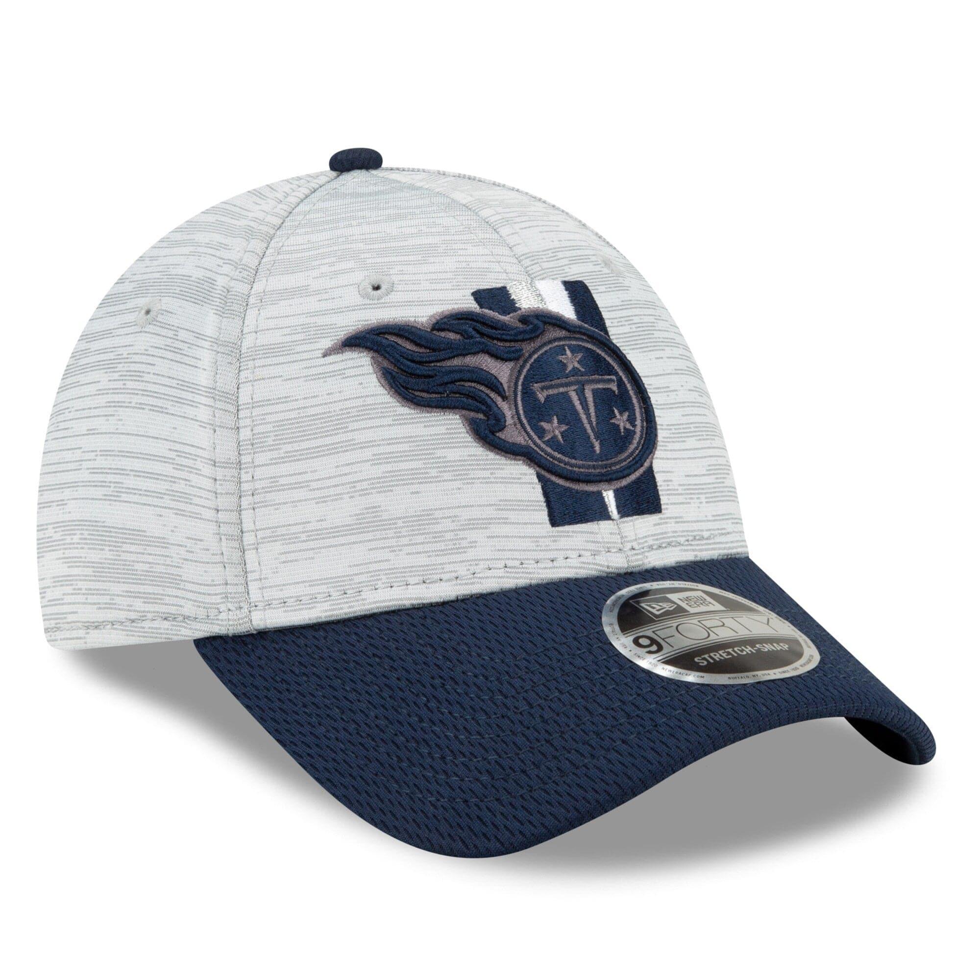 Tennessee Titans New Era NFL 2021 Training Camp 9FORTY Curve Stretch Snapback Hat - Grey