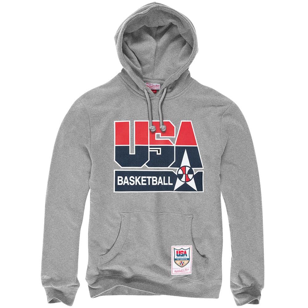 1992 USA Dream Team Mitchell & Ness NBA Logo Hoodie Jumper - Grey