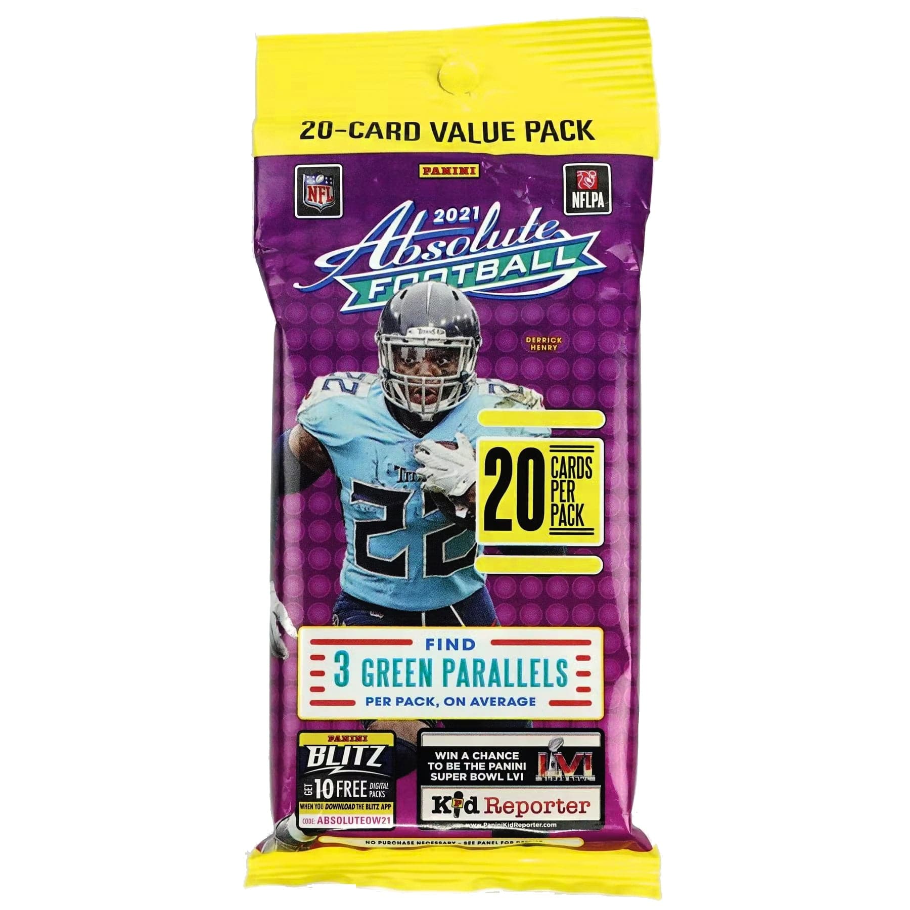 2021 Panini NFL Absolute Football Trading Card Value Fat Pack - 20 Cards